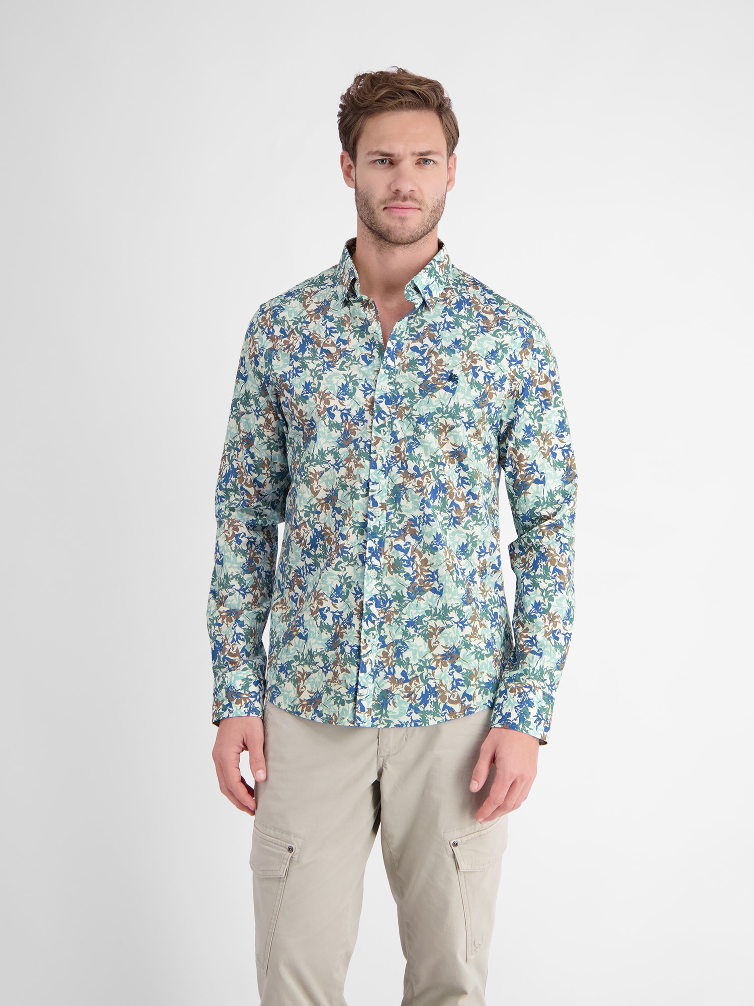 Langarmhemd »LERROS Langarmhemd mit floralem Druck«
