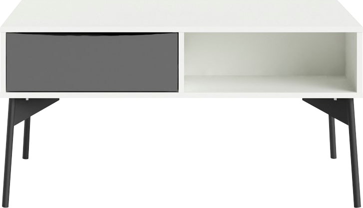 Home affaire Couchtisch »Fur«, Stahlgestell, Schublade und Holz-Optik Tischplatte, Breite 98,7 cm
