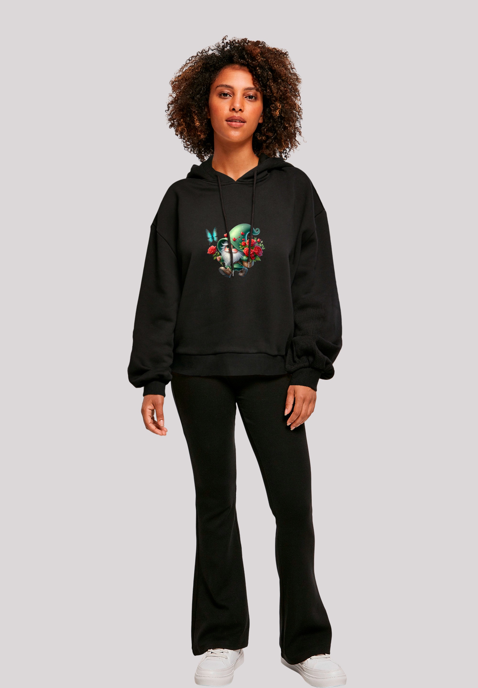 F4NT4STIC Sweatshirt »Gnom Frühling Blumen Schmetterling«, Premium Qualität