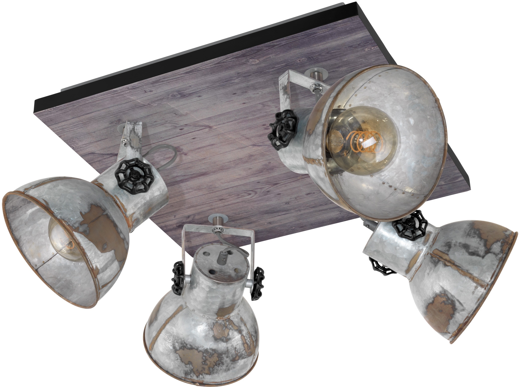 EGLO Deckenspot "BARNSTAPLE", 4, 1 Stk., braun, Küche, Leuchten, Deckenlampe