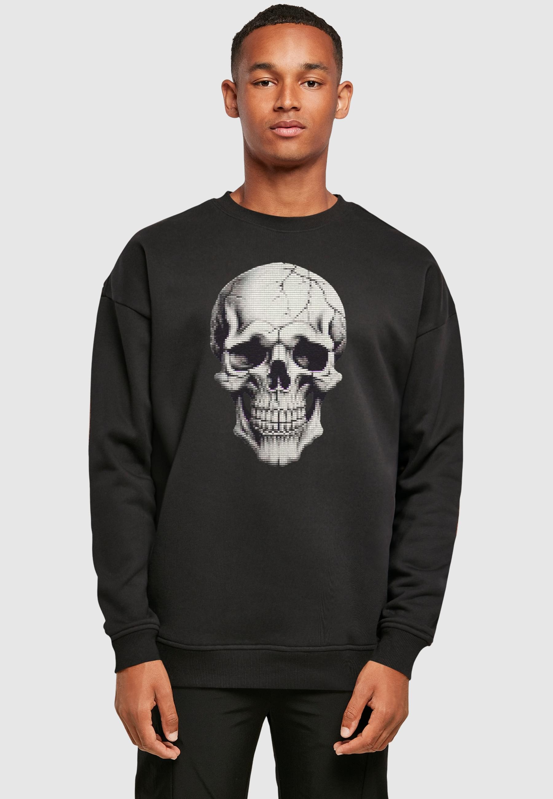 Merchcode Rundhalspullover »Merchcode Halloween - Skull Crewneck«, (1 tlg.)
