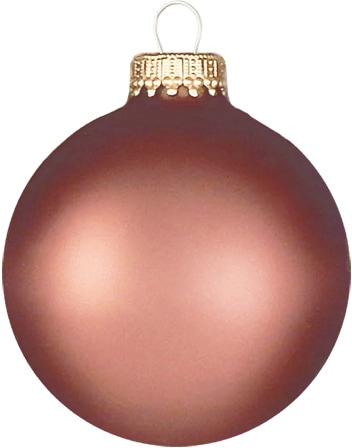 Weihnachtsbaumkugel "CBK70417, Weihnachtsdeko, Christbaumschmuck, Christbaumkugeln Glas", 7cm, braun, KREBS GLAS LAUSCHA, Weihnachtsbaumkugeln