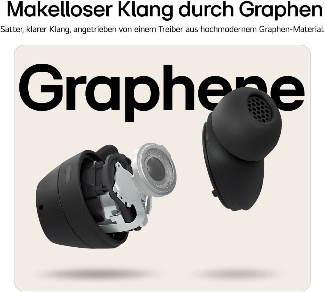 LG Kopfhörer »xboom Buds«, Bluetooth, Active Noise Cancelling (ANC), In-Ear-Kopfhörer mit ANC, Signature Sound und Graphen Treiber