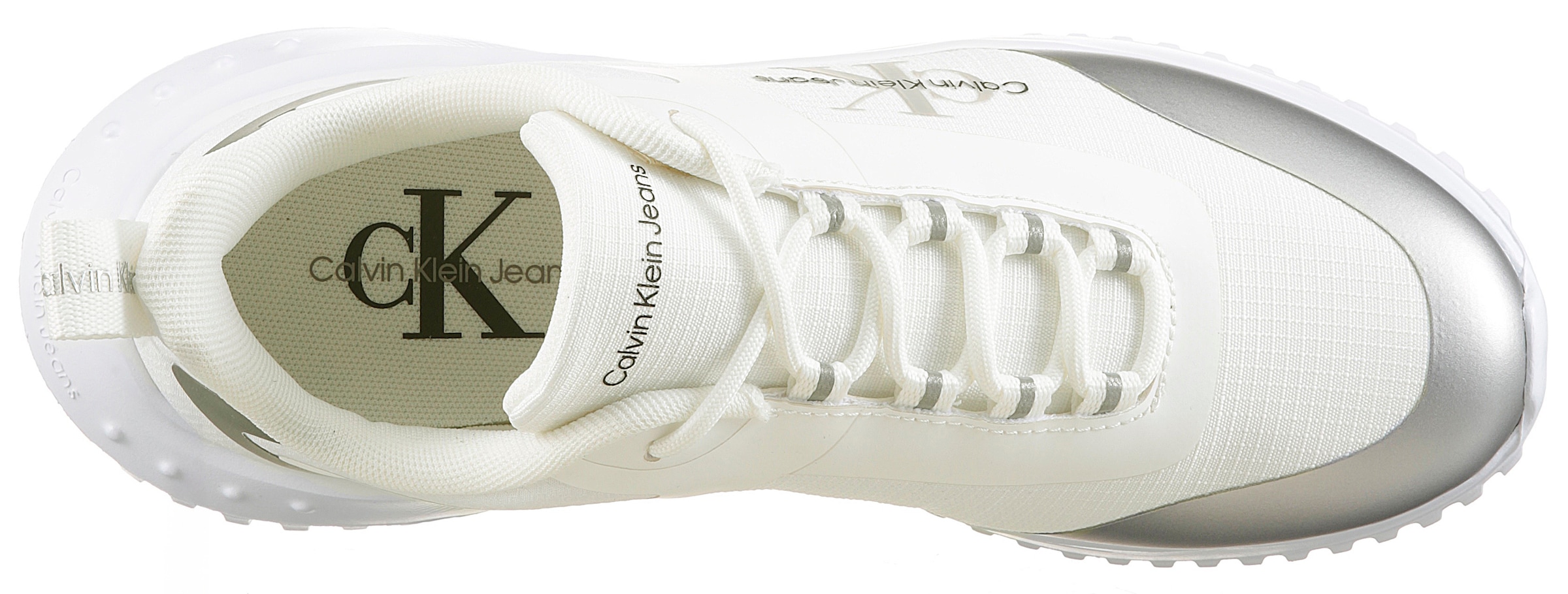 Calvin Klein Jeans Sneaker »EVA RUNNER LOW LACE MIX ML WN«, Freizeitschuh, Halbschuh, Schnürschuh mit leichter Laufsohle