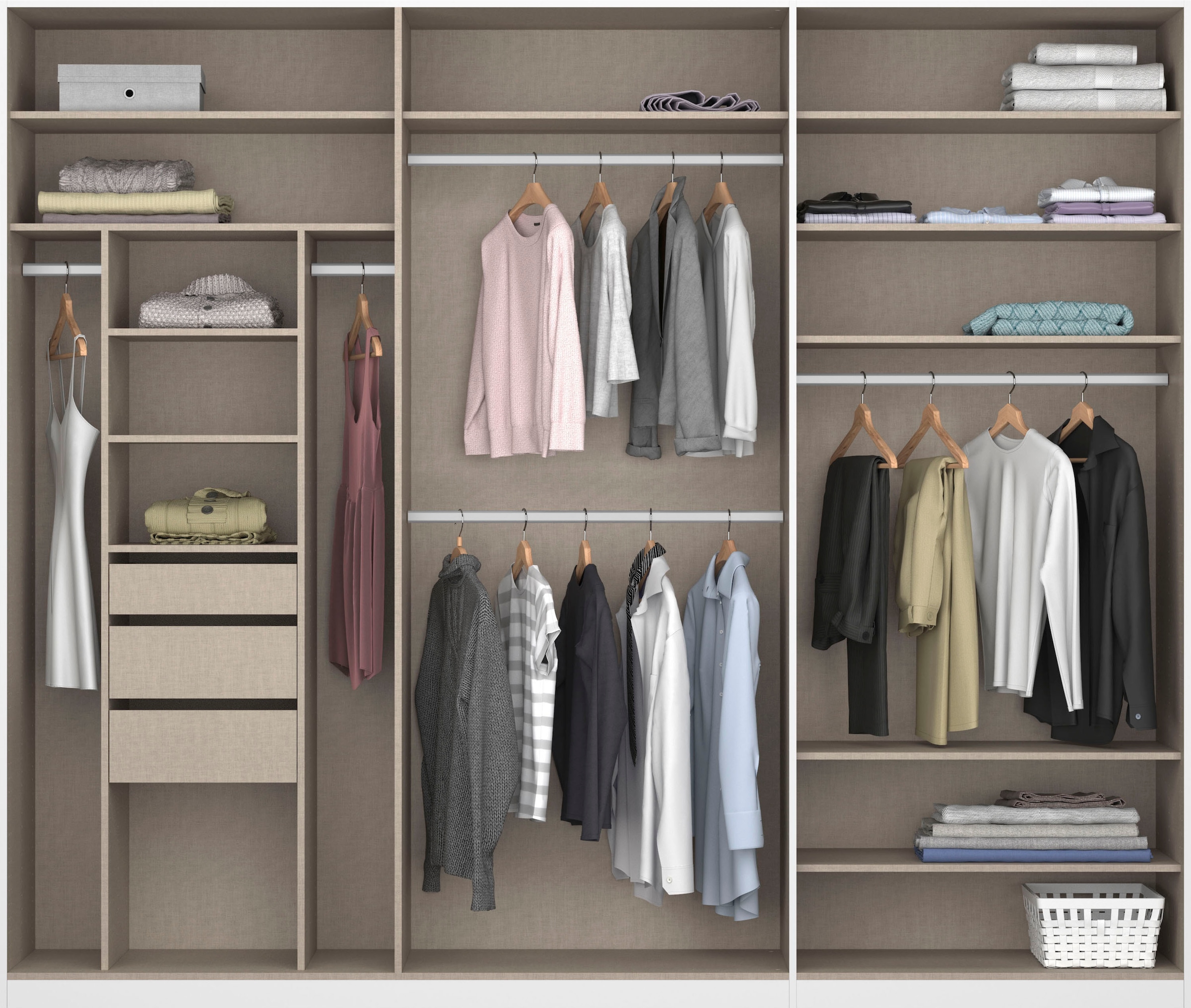 rauch Drehtürenschrank »Kleiderschrank Schrank Garderobe TOPSELLER OTELI inkl. Inneneinteilung«, mit 3 Innenschubladen extra Böden optional mit Spiegel MADE IN GERMANY