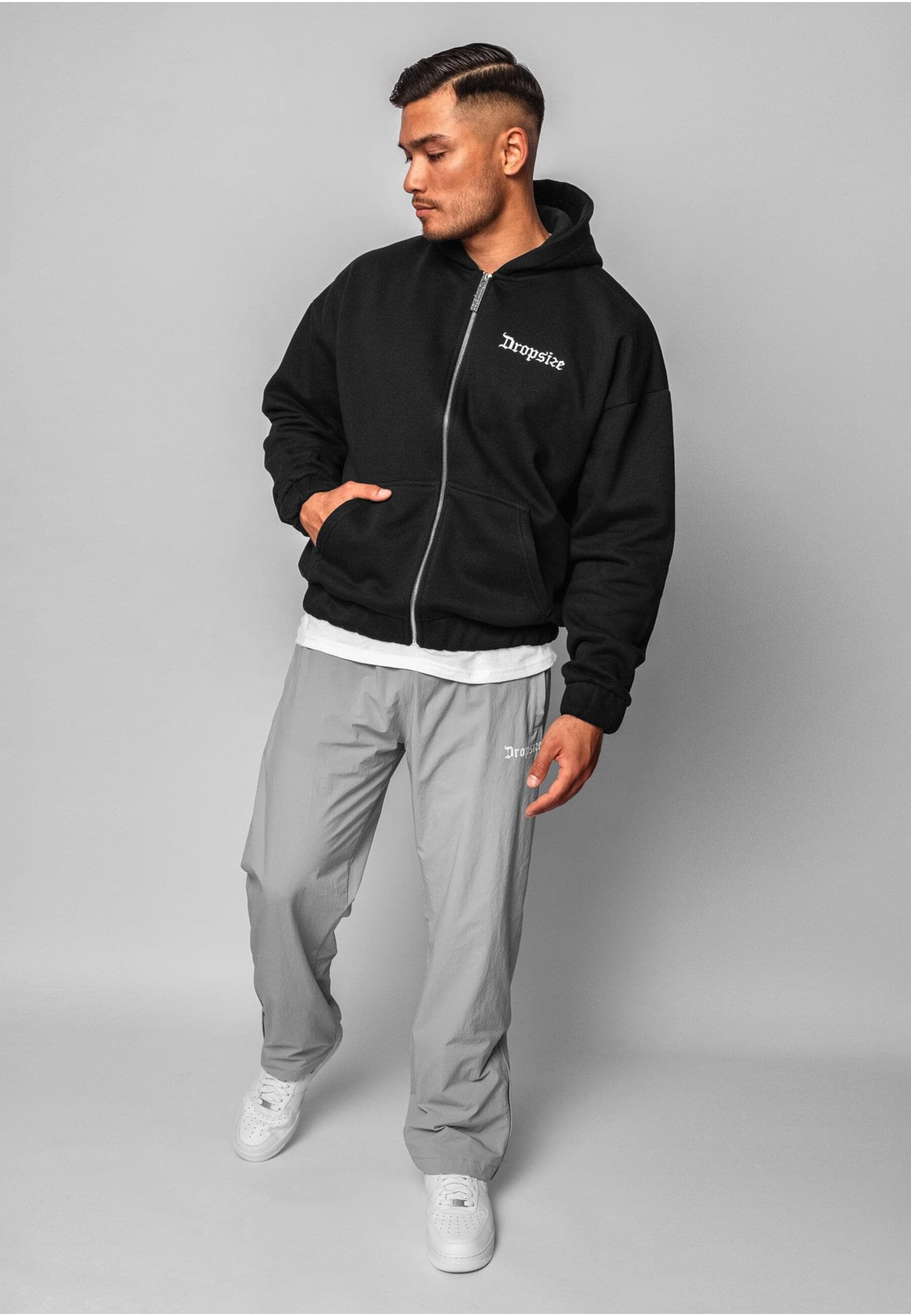 Dropsize Sweatjacke »Dropsize Herren Super Heavy Oversize Blank Zip Hoodie«