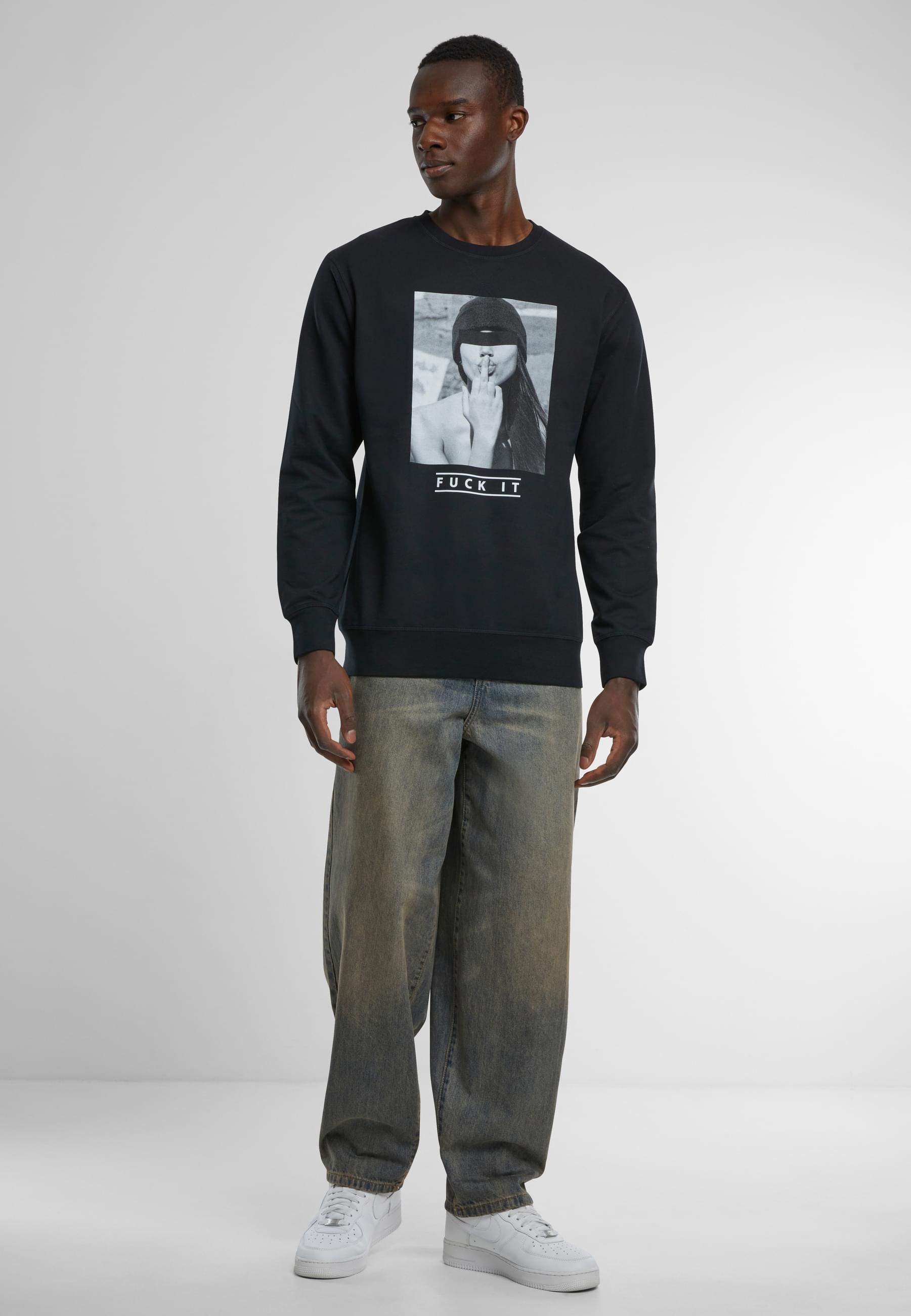 MisterTee Rundhalspullover »MisterTee Herren Fuck It 2.0 Crewneck«, (1 tlg.)