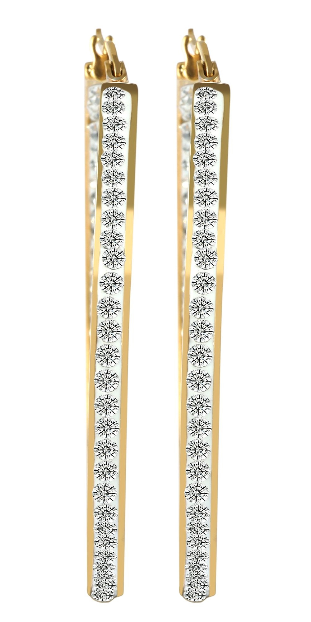 Adelia´s Paar Creolen "Damen Ohrringe – Creole aus Edelstahl mit Strass Ste günstig online kaufen