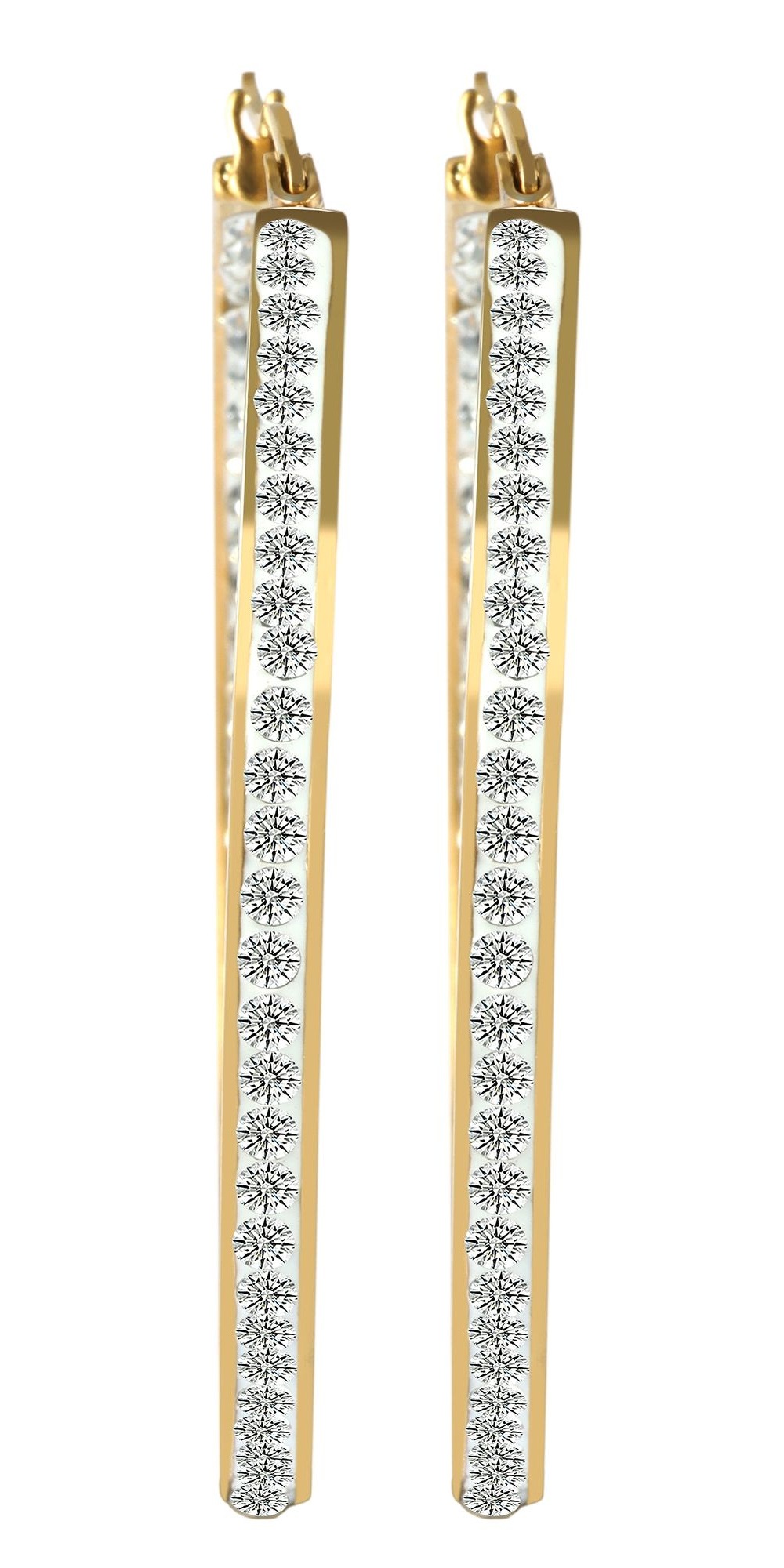 Adelia´s Paar Creolen "Ohrringe – Creole aus Edelstahl mit Strass Steinchen" Ideal zum Verschenken – schlicht und stilvoll