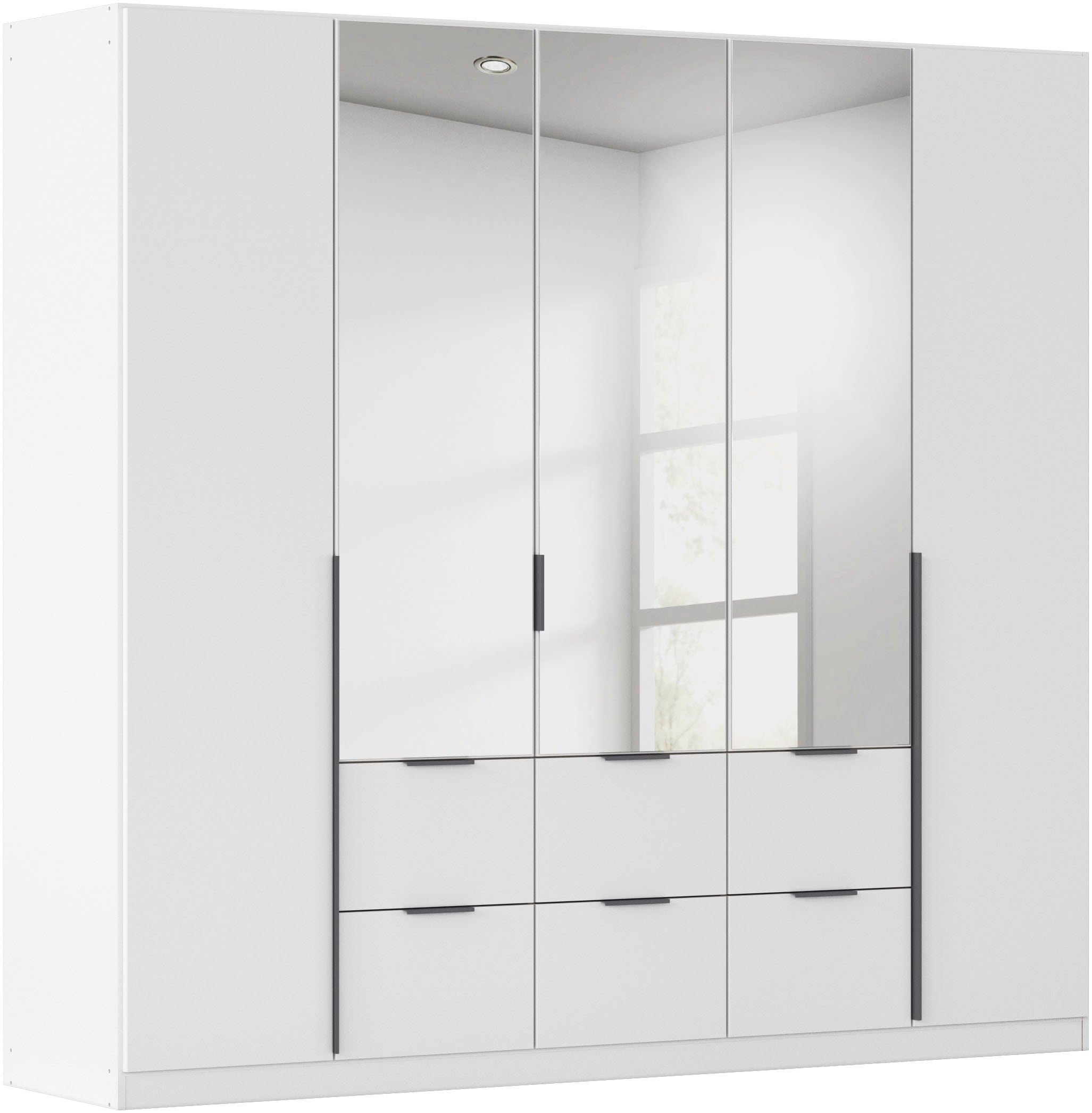 OTTO home Drehtürenschrank "Kleiderschrank Schrank Garderobe AGORDO mit Dekor- oder Hochglanzfront" in zwei Griff-Farben, Breiten 91-360 cm, mit Außenschubkästen, in 7 Breiten und 2 Höhen MADE IN GERMANY