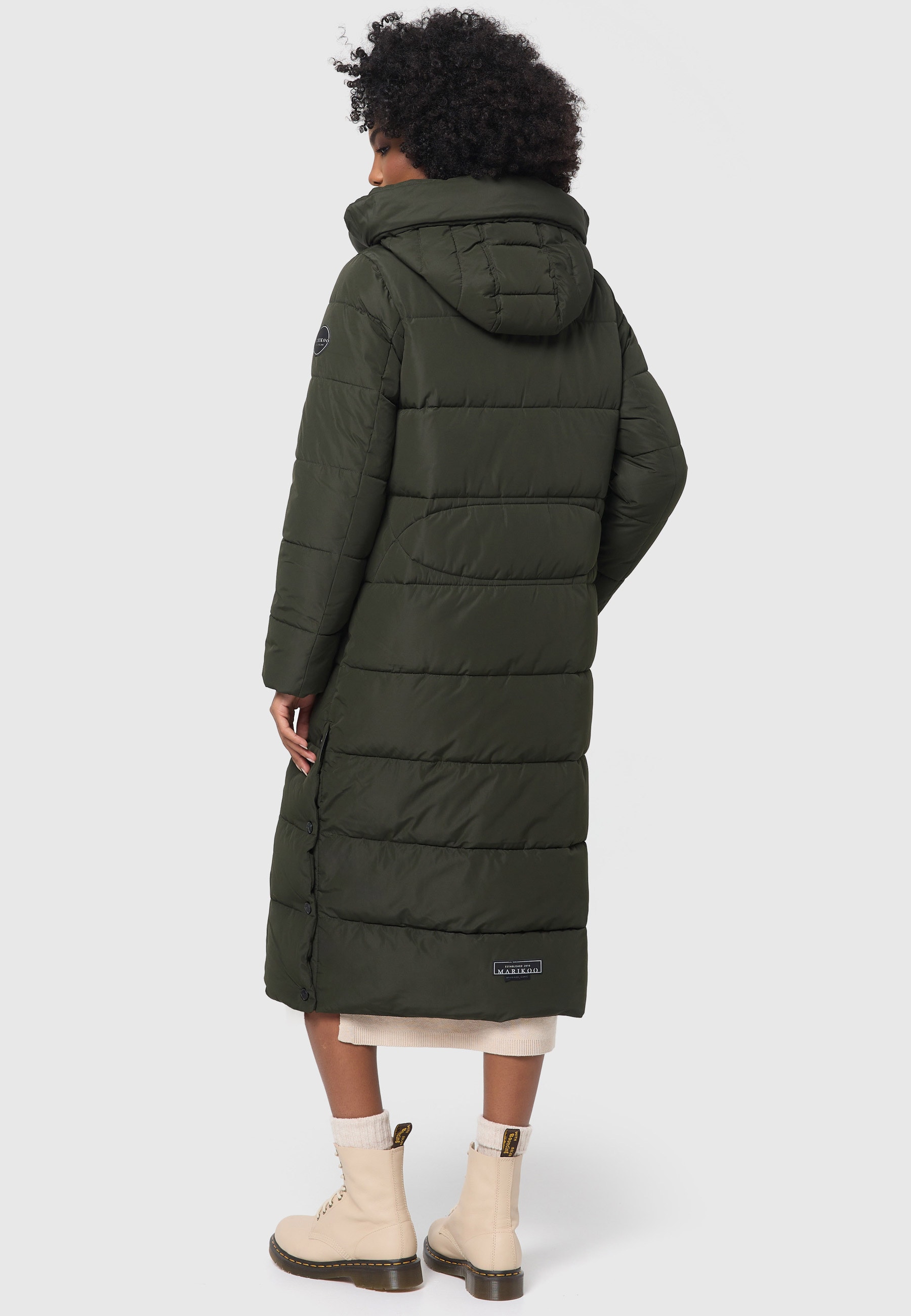 Marikoo Winterjacke »Nadeshikoo XIV«, extra langer Winter Mantel gesteppt