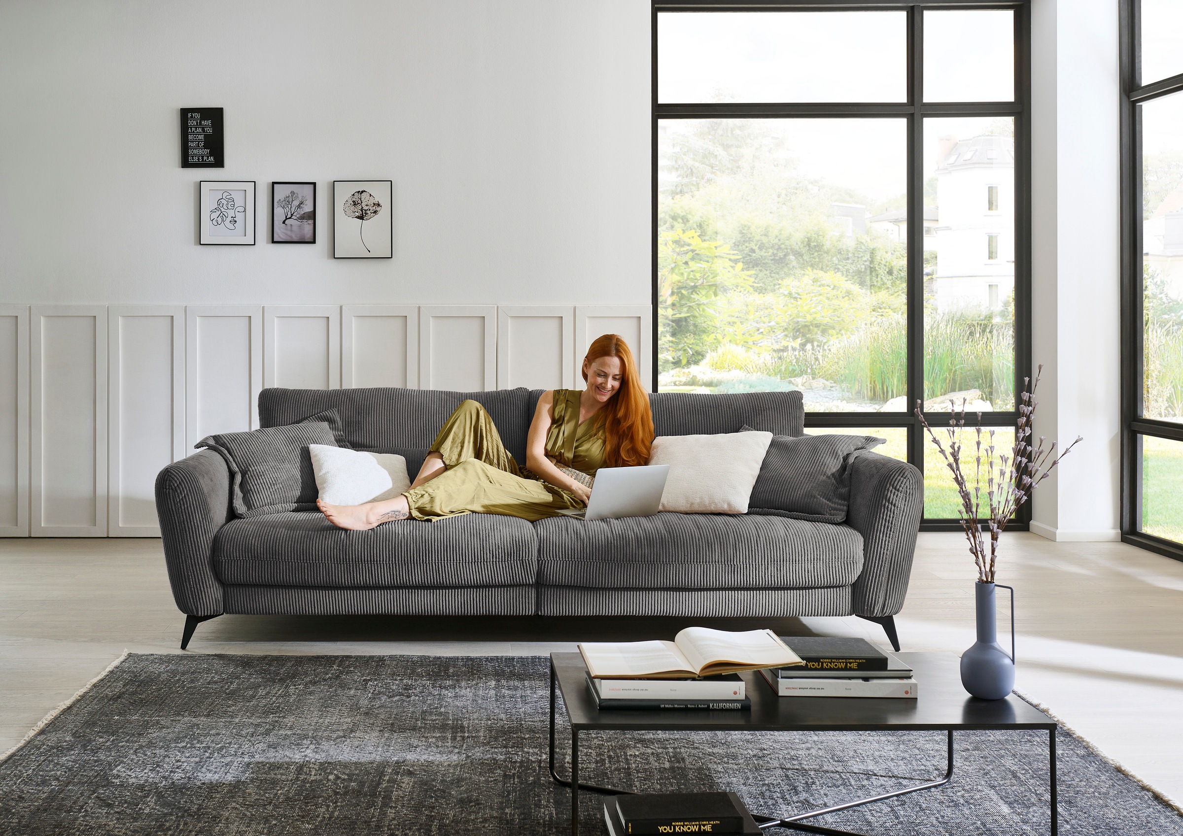 Die PlanBar Big-Sofa »MP-IN23149«, Kaltschaumpolsterung mit SoftSitz, Lose Rückenkissen
