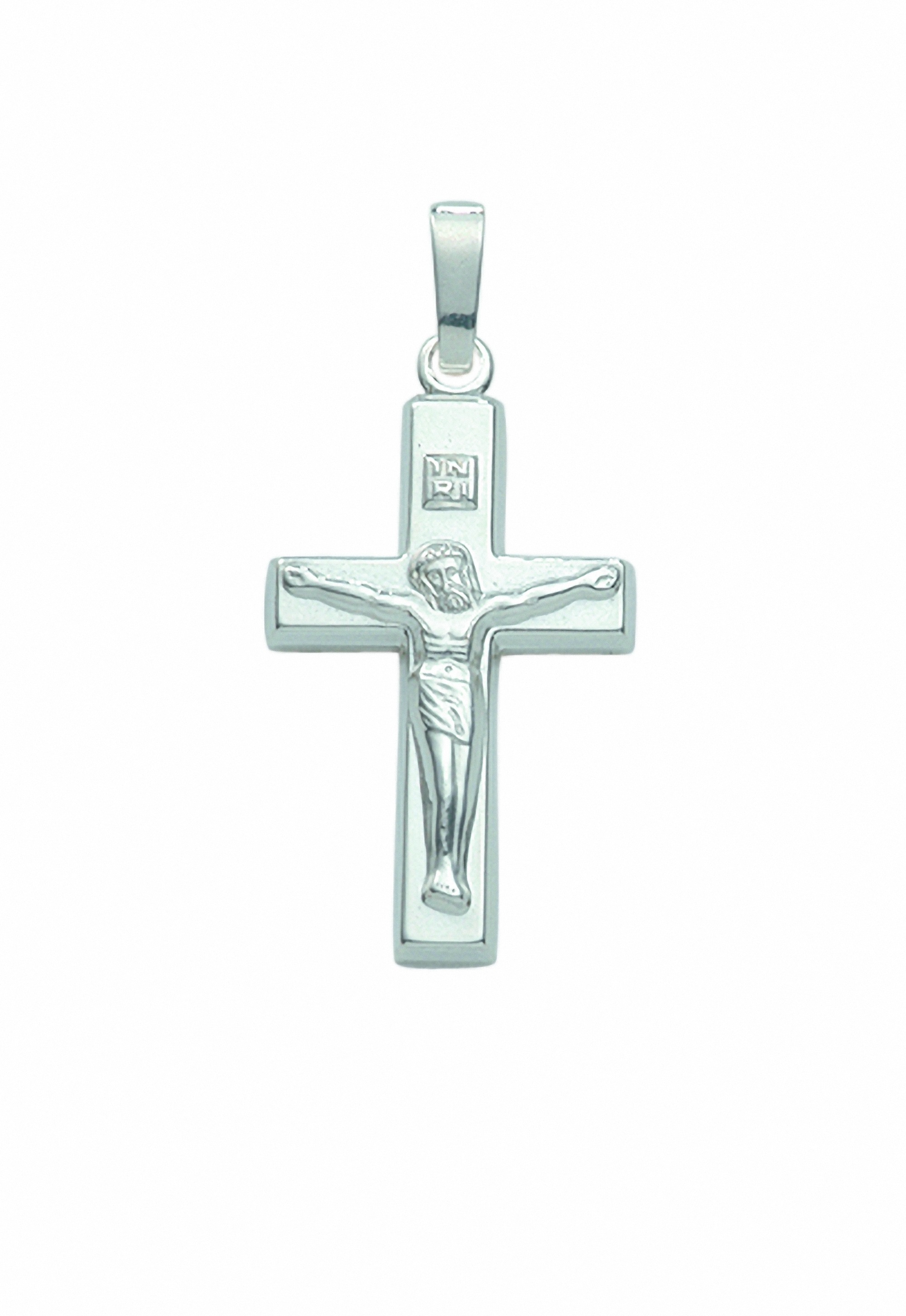 ADELIA ́S Damen Kette mit Anhänger "Schmuckset - Set mit Halskette 925 Silber Kreuz Anhänger Korpus", Silber 925 (Sterlingsilber), silber, Silber 925
