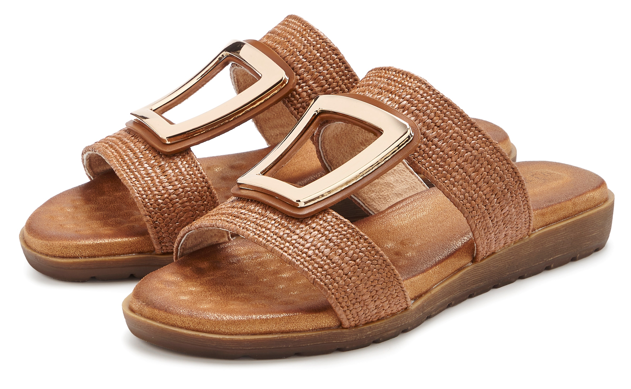Vivance Pantolette "Sandale, Sommerschuh, offener Schuh, Mule," NEU mit modischem Schmuckelement und softer Innensohle