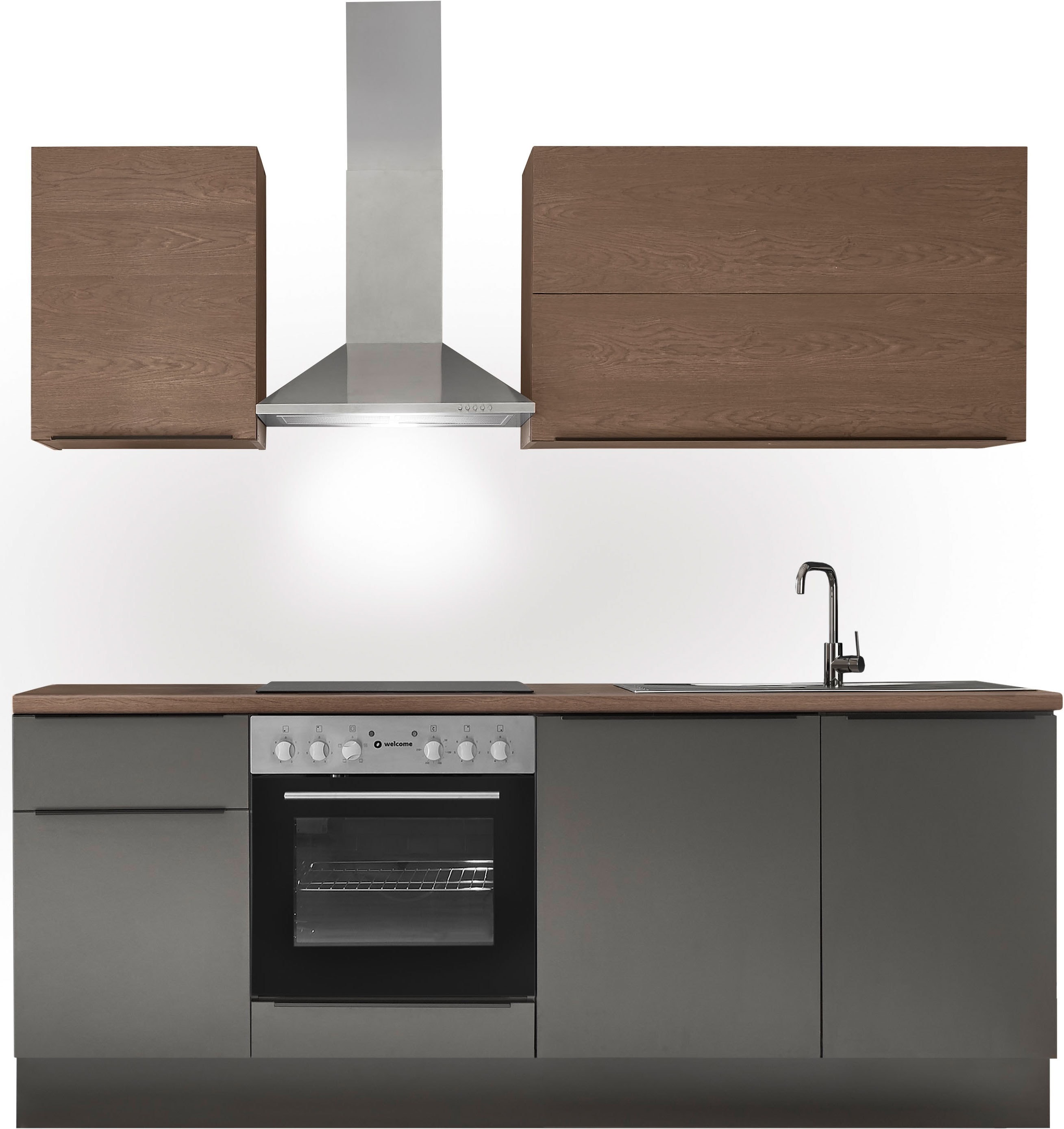 KOCHSTATION Küchenzeile "Cocco" Breite 220 cm, wahlweise mit E-Geräten und Induktion