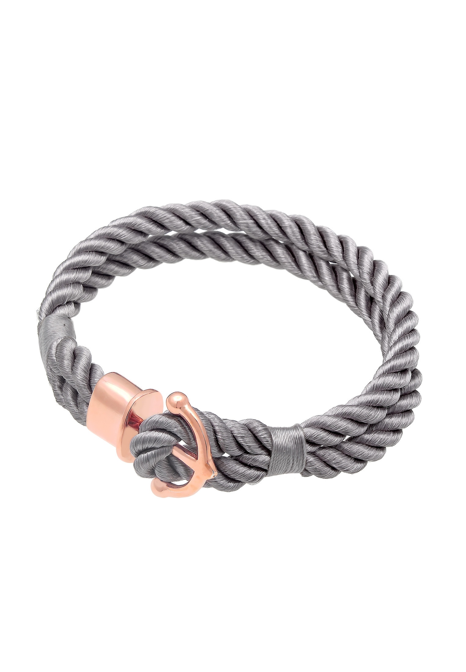 Nenalina Armband »Anker Maritim Nylon Bändchen 925er Silber rosé«