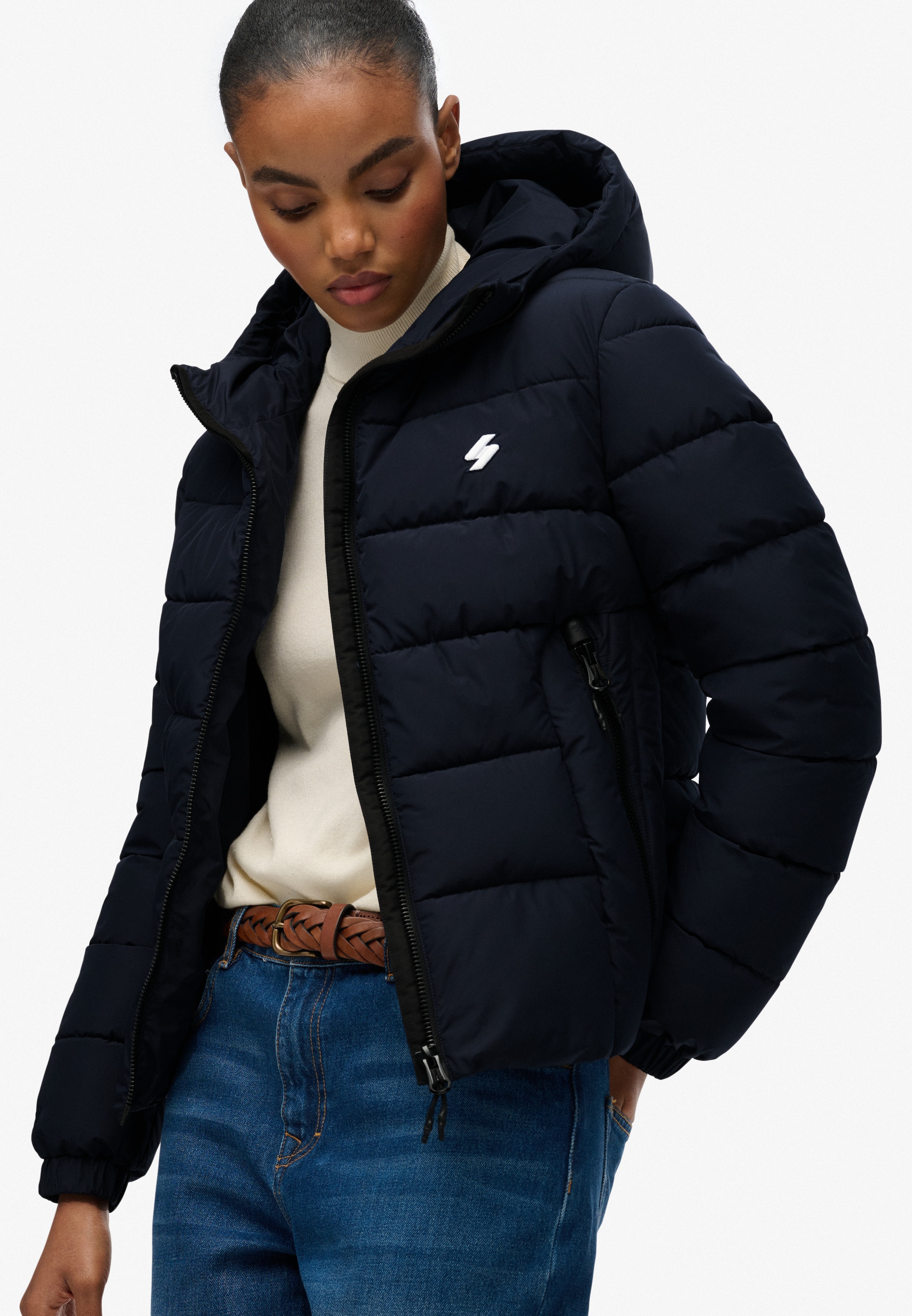 Superdry Steppjacke »HOODED SPIRIT SPORTS PUFFER« mit Kapuze Kunstfaser, regular fit