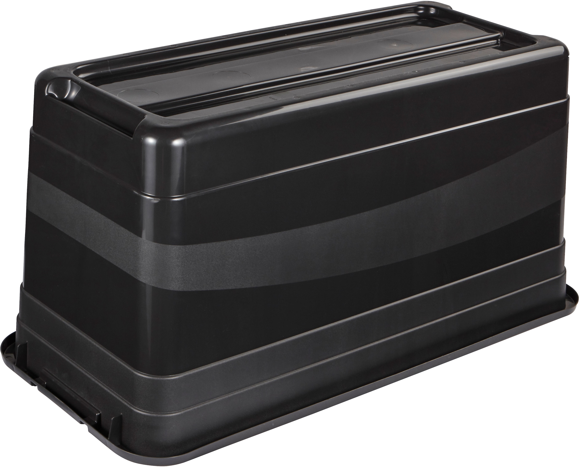 keeeper Transportbehälter »eckhart, 4er Set Transporbox, 83 L, 79,5 x 39,5 x 40 cm« 39,5 cm breit 40 cm hoch 79,5 cm lang Set, 4 Stk. tlg. seitl. Clips, Griffe am Boden, stoßfeste Seitenwände, robuster Deckel