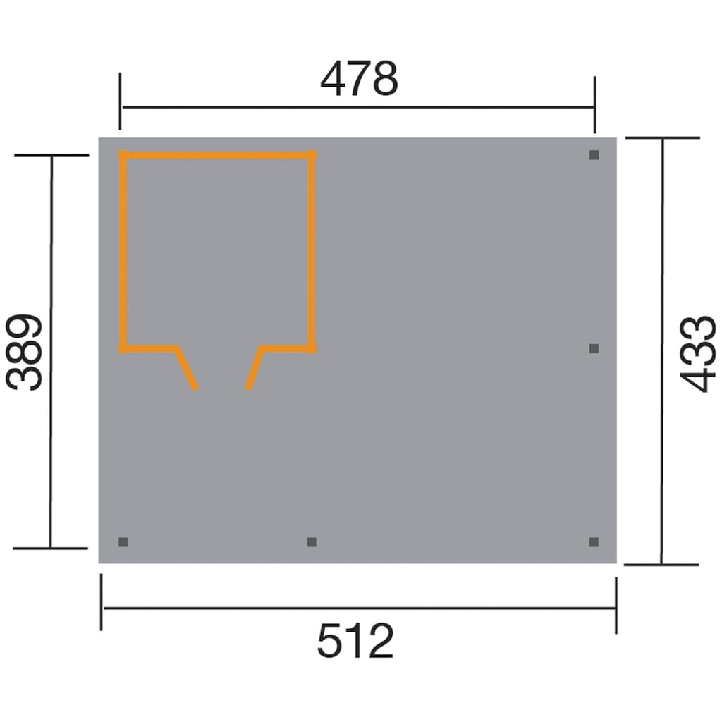 weka Einzelcarport »607 Gr.1«, Holz, 270 cm, braun