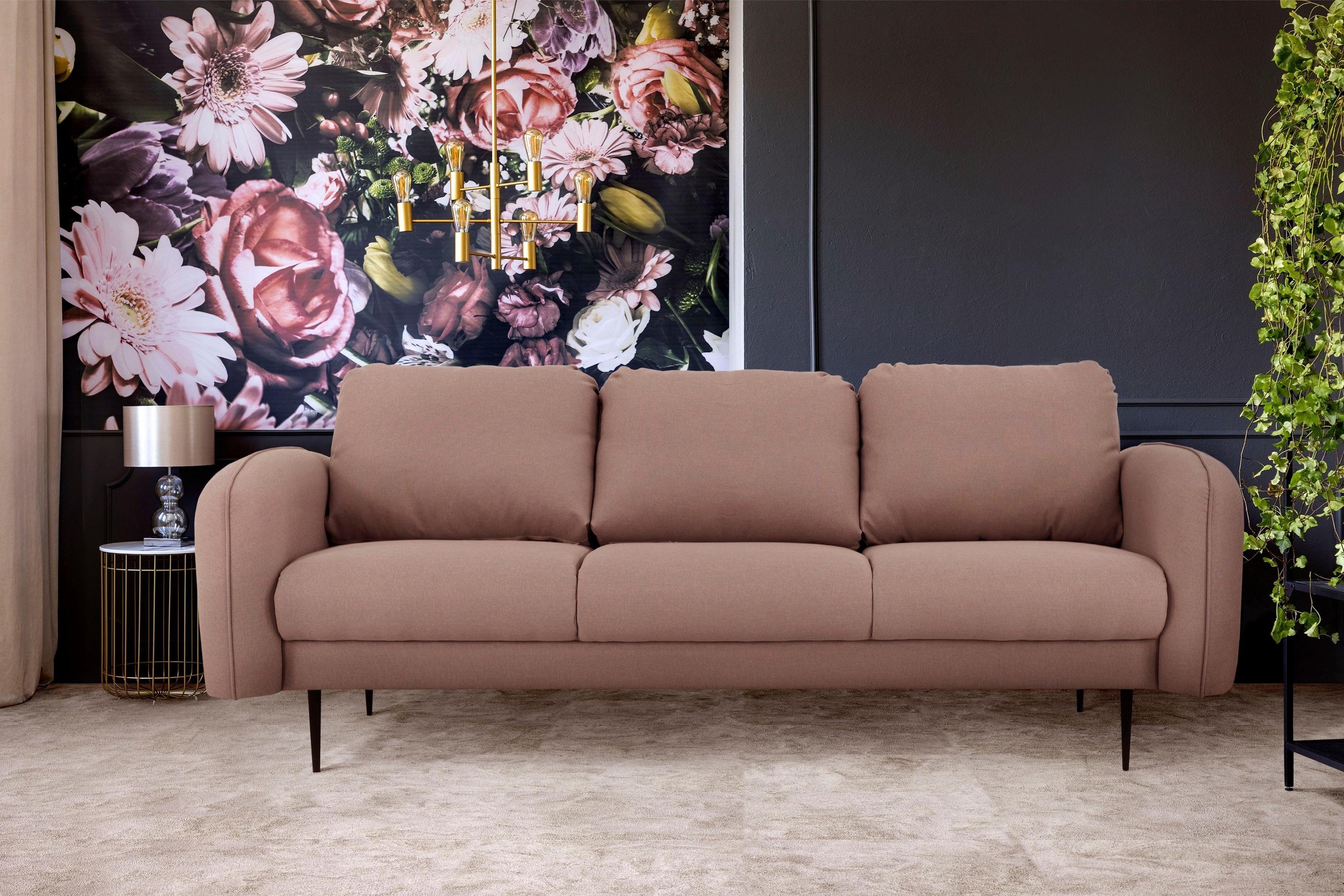 Home affaire 3-Sitzer "Skidi" mit losen Rückenkissen und Keder oben auf der günstig online kaufen