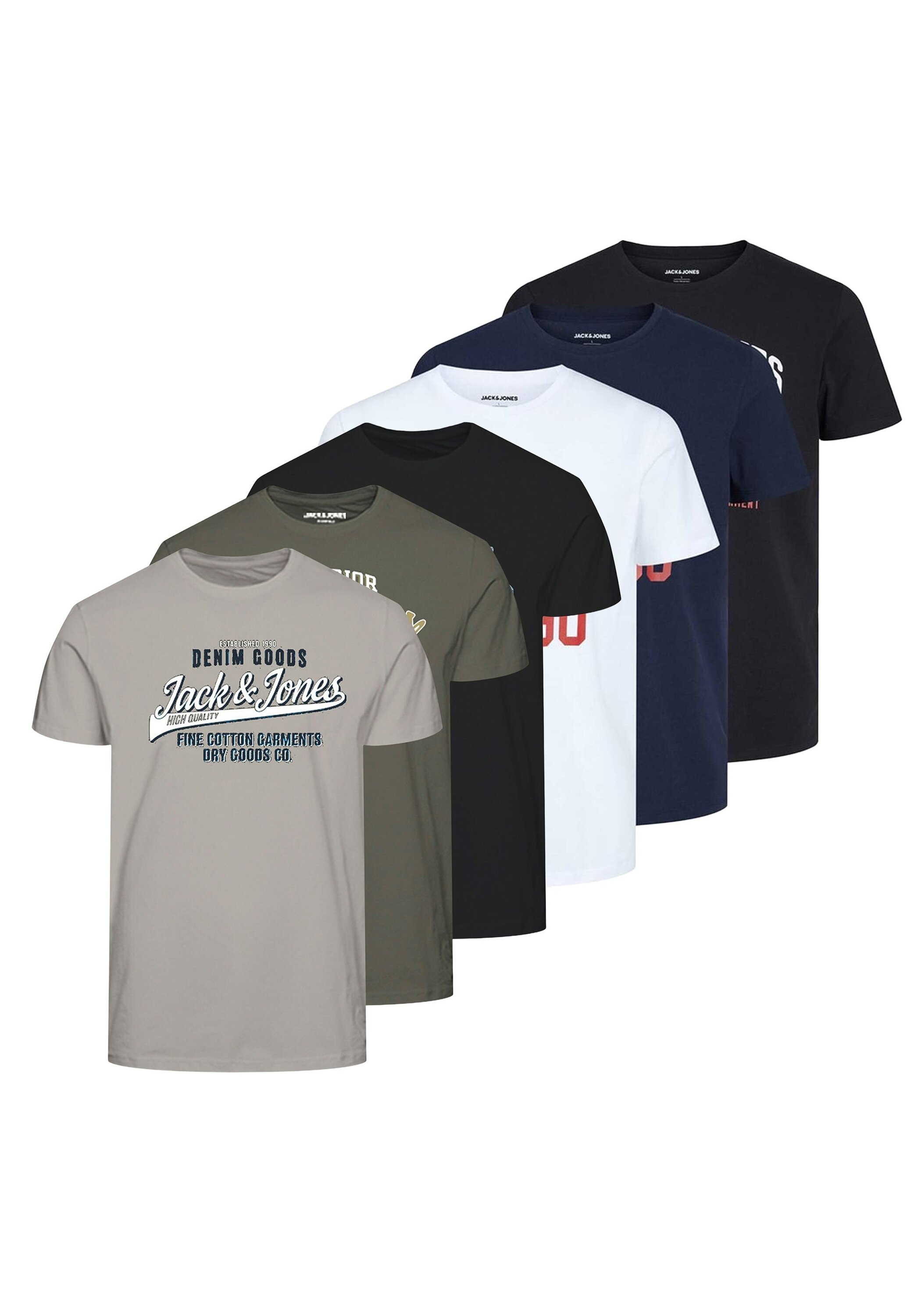 Jack & Jones T-Shirt "T-Shirt JJETHAN TEE CREW NECK 3PK 6er Pack" günstig online kaufen
