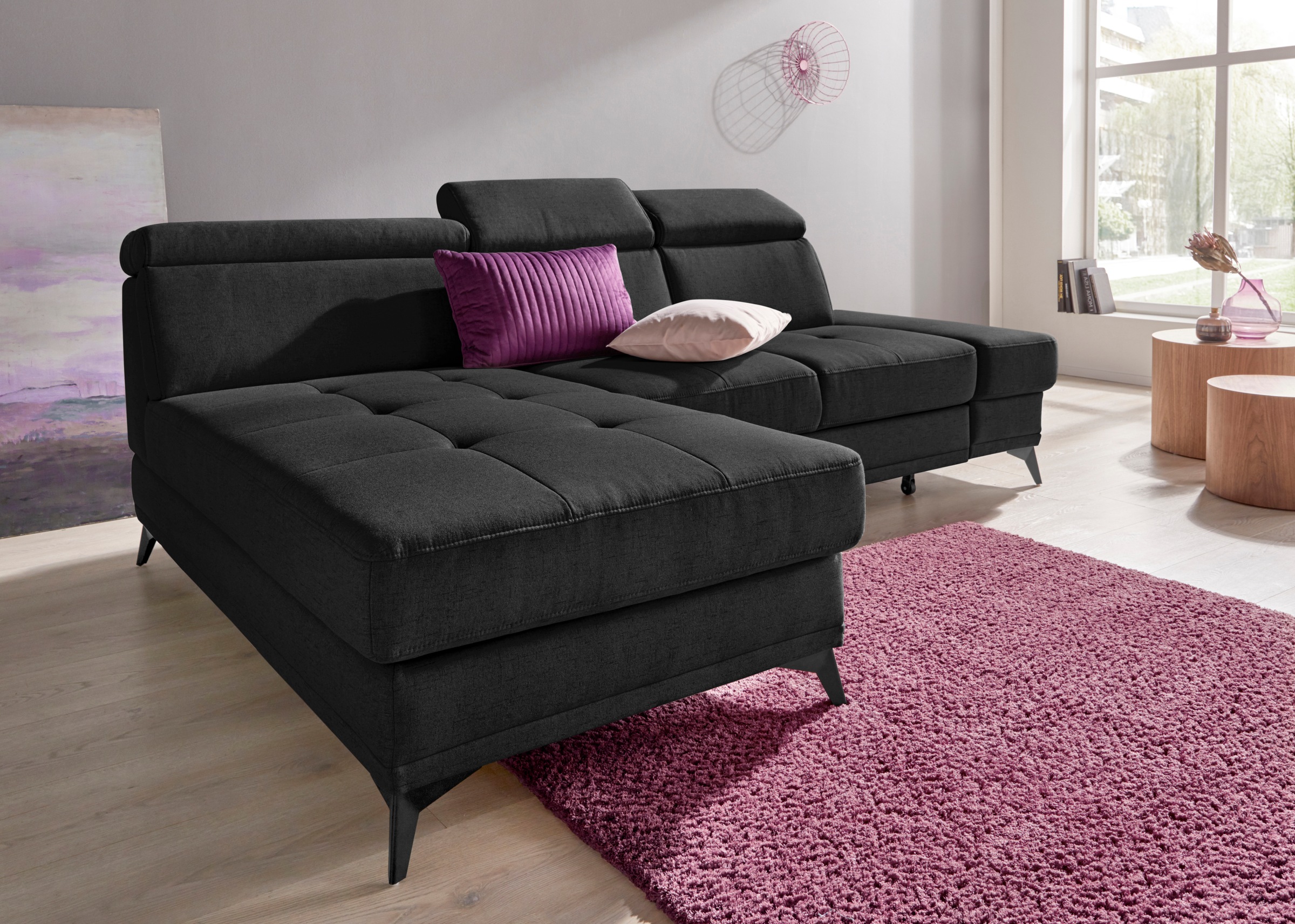 Home affaire Ecksofa "Cardiz L-Form" inkl.Kopfteilverstellung und Federkern günstig online kaufen