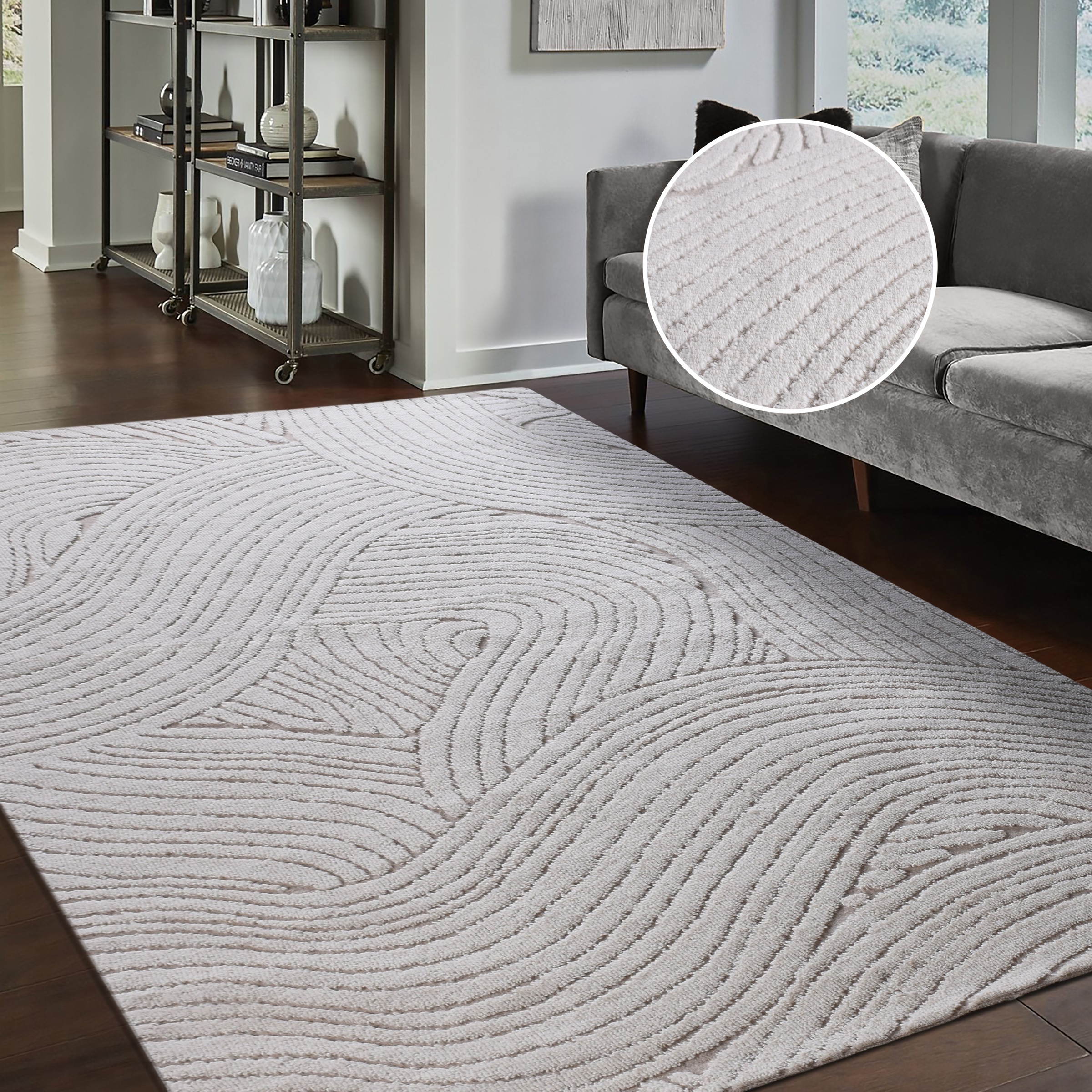 my home Wollteppich "Falun, Wolle, Hoch-Tief-Struktur, maschinell gewebt" r günstig online kaufen