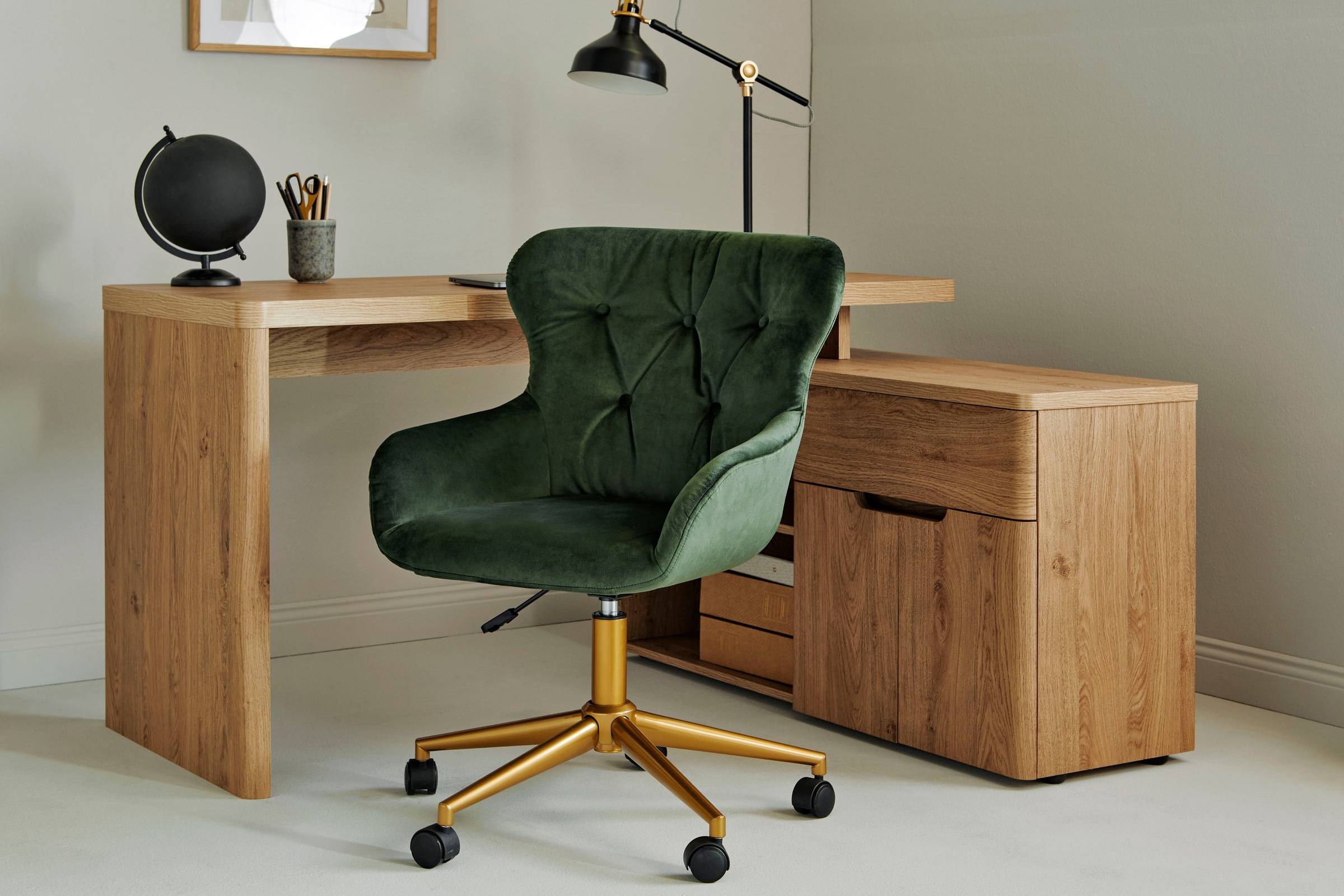 Jahnke Schreibtischstuhl "CLUB WORX" () 1 Stk. Samtstoff Büro-/ Schreibtisc günstig online kaufen