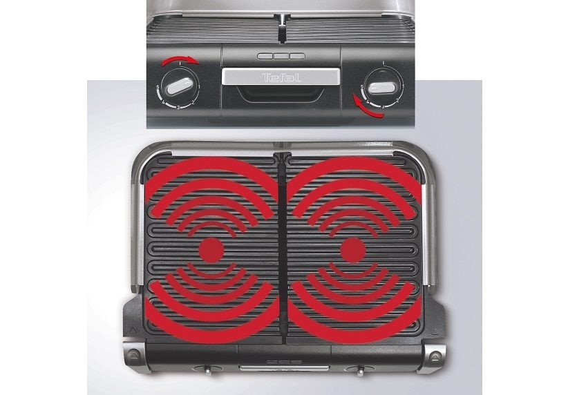 Tefal Tischgrill »TG8000 Family«, 2400 W, 2 getrennte Grillroste -stufenlose Thermostate, individuell wählbar