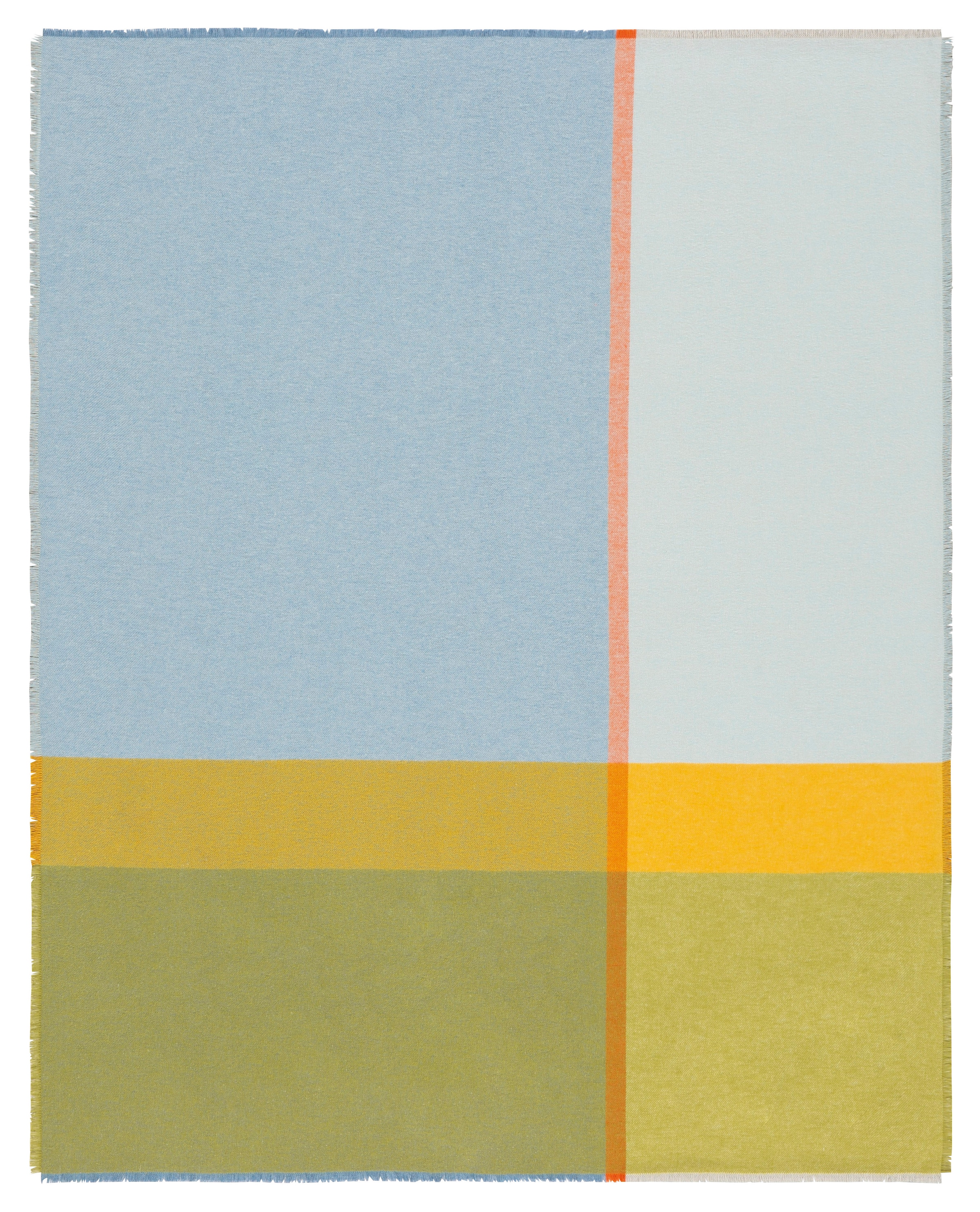 "Plaid BIEDERLACK ""Plaid Summer"", great blau, B:130cm L:170cm, Baumwolle, Polyacryl, Wohndecken, sommerliches Plaid mit Fransen"