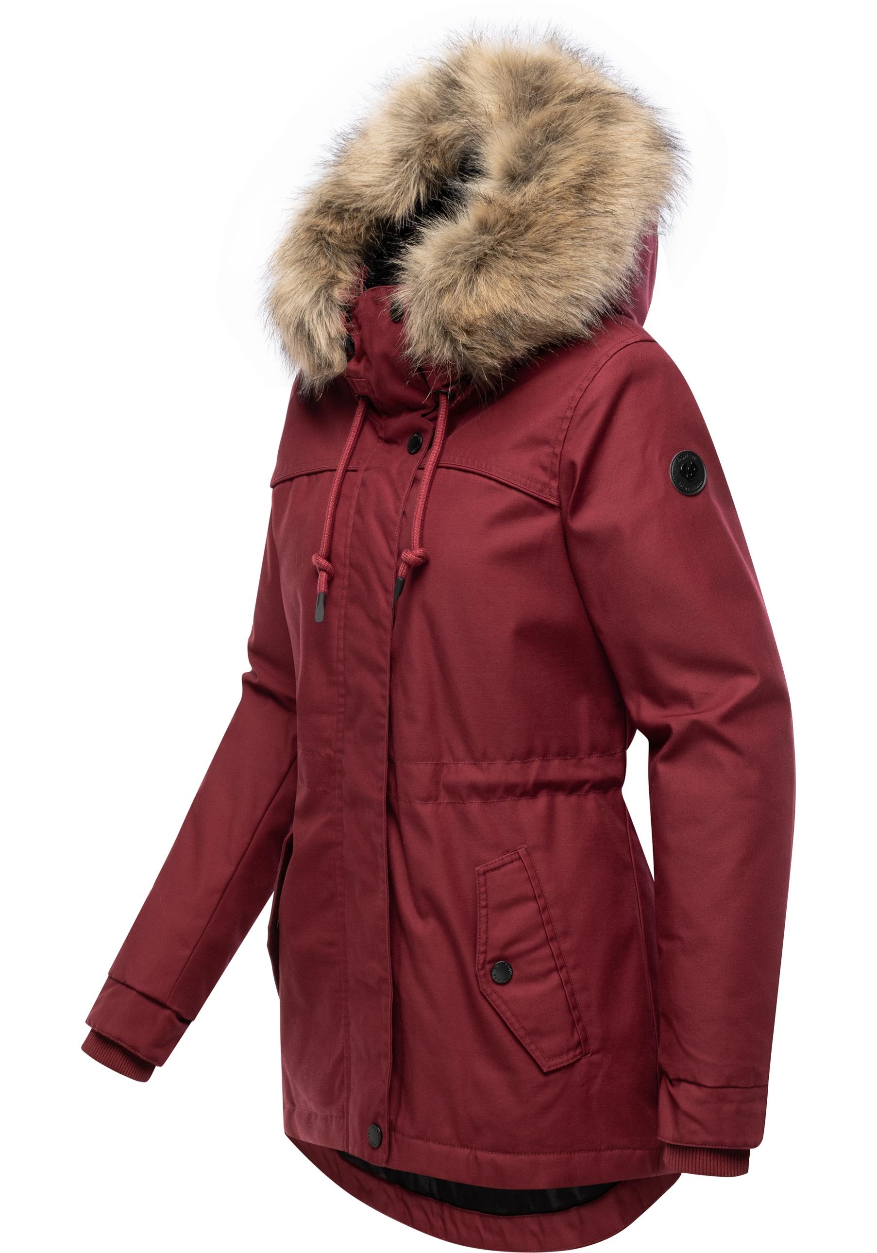 Ragwear Winterjacke »Tawny Short YOUMODO« mit Kapuze Warme Jacke mit großer Kapuze und Kunstfellkragen
