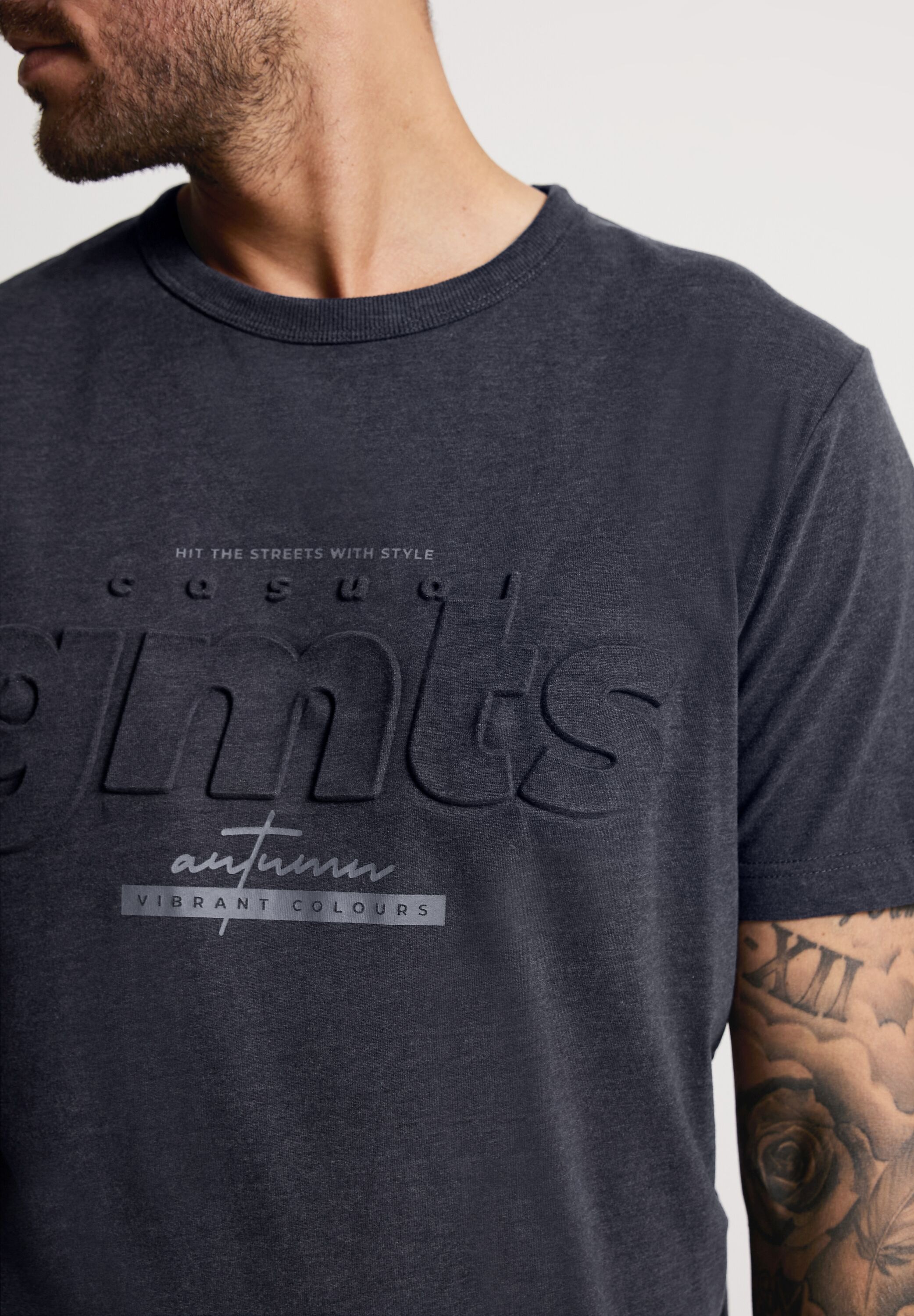 STREET ONE MEN ▷ in | BAUR T-Shirt, für Melange Optik