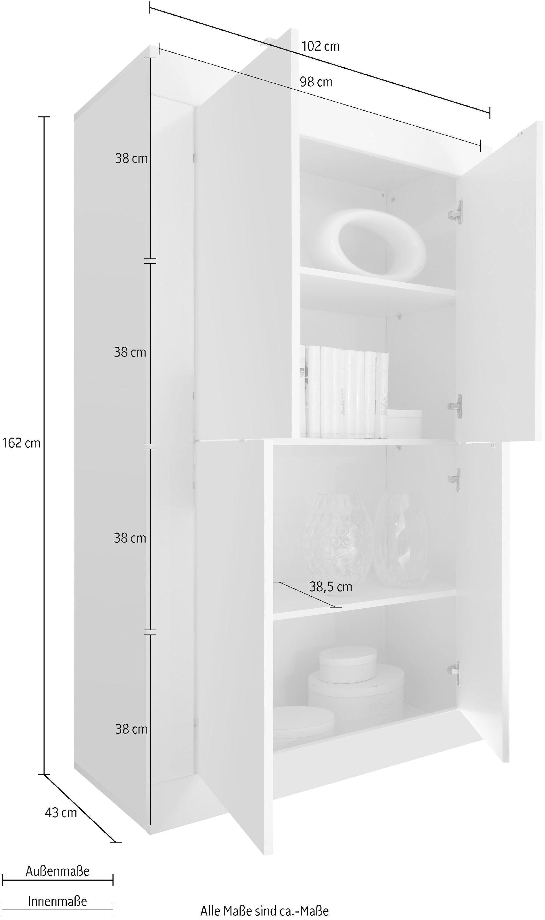 INOSIGN Highboard »Basic«, Höhe 162 cm