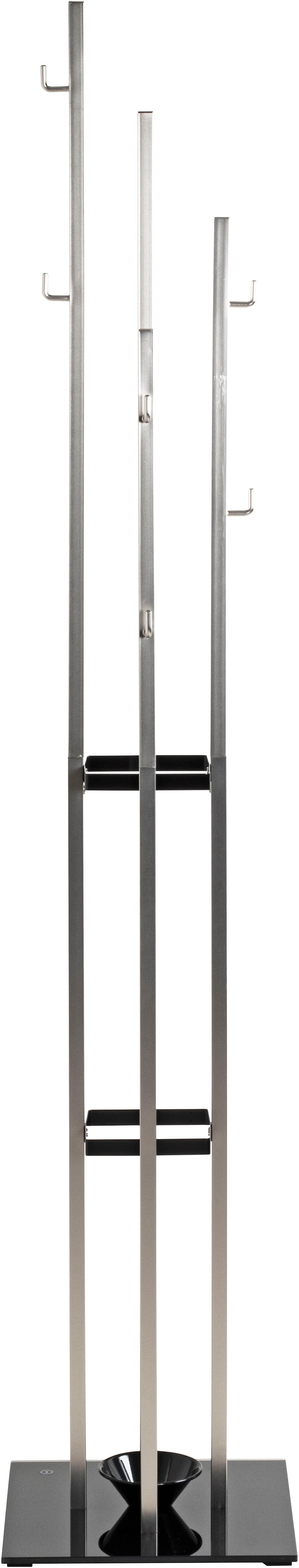 HAKU Garderobenständer "Kleiderständer, Standgarderobe" quadratisch - aus Metall Silber - B/T/H 35/35/182 cm