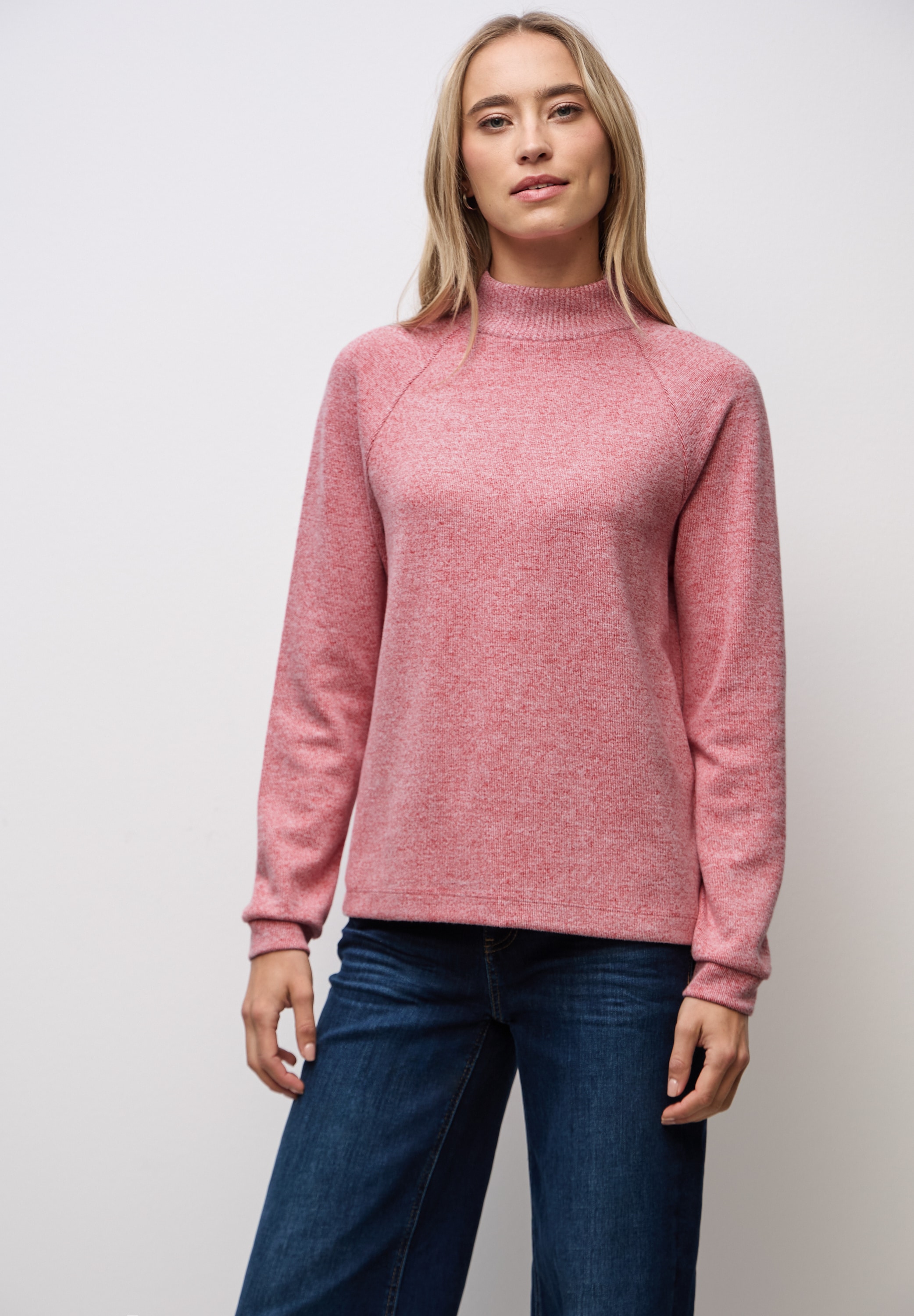 STREET ONE Langarmshirt im Melange Look günstig online kaufen