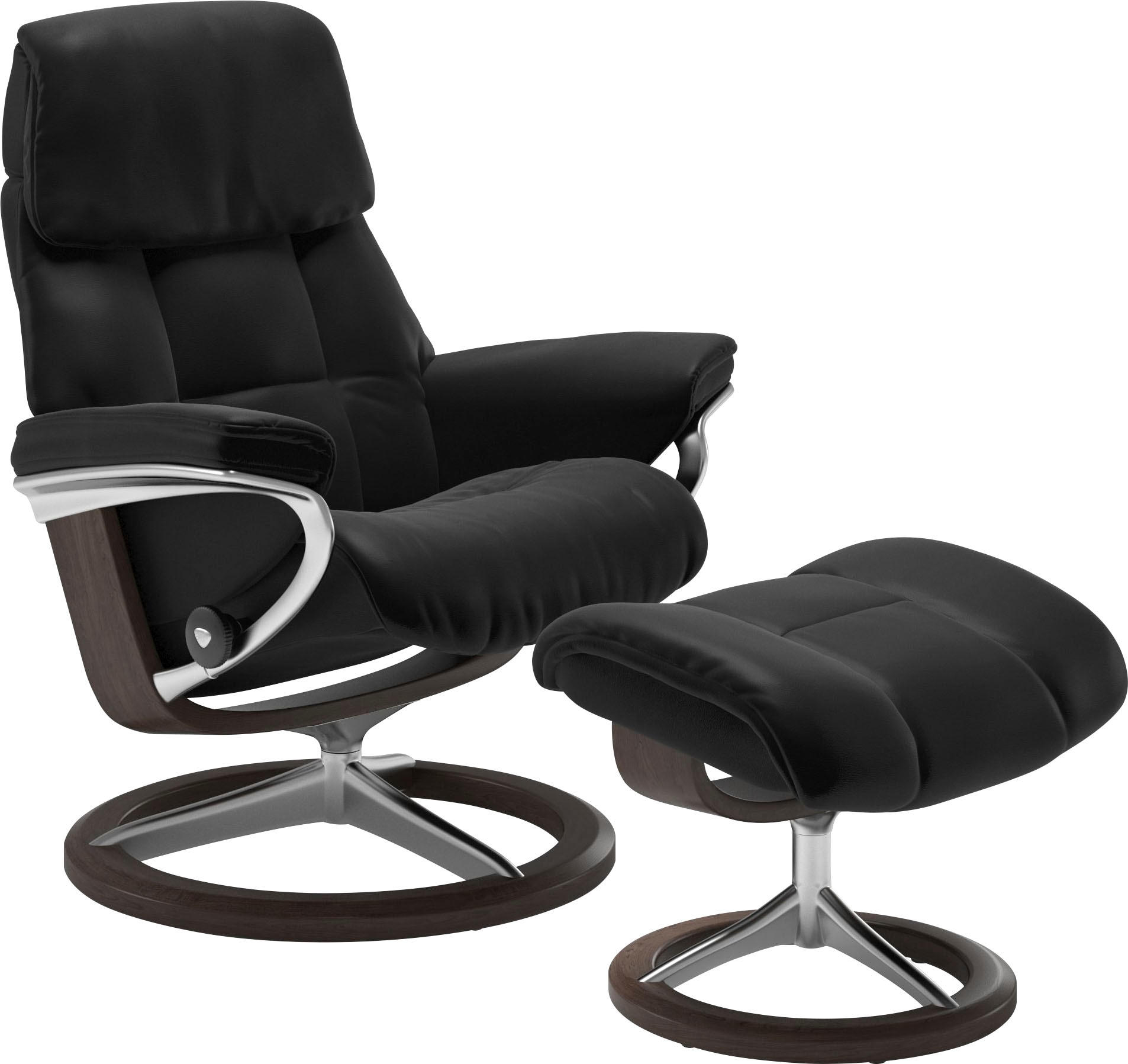 Stressless Relaxsessel "Ruby" mit Signature Base, Größe M, Gestell Eiche, Wenge, Braun & Schwarz