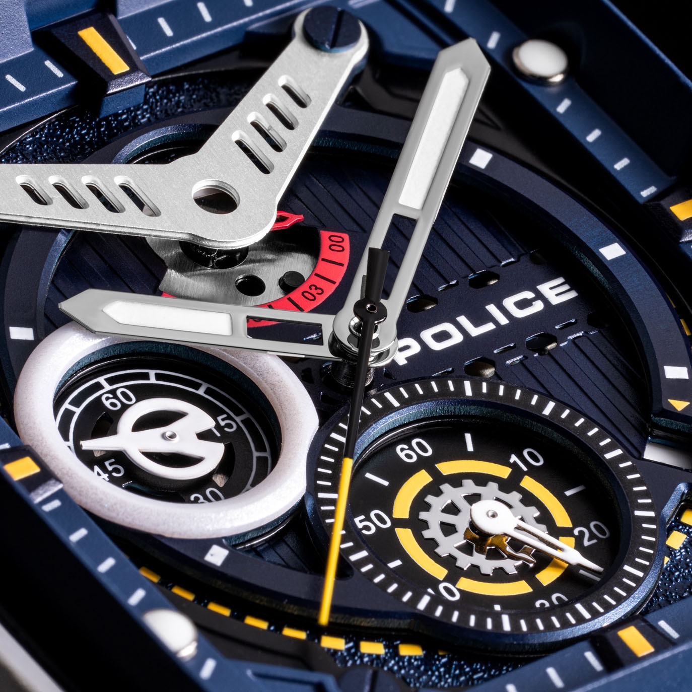 Police Chronograph »CLOUT«, (Set, 4 tlg., mit 3 Wechselbändern), Armbanduhr, Herrenuhr, Silikonarmband, Ideal auch als Geschenk, analog
