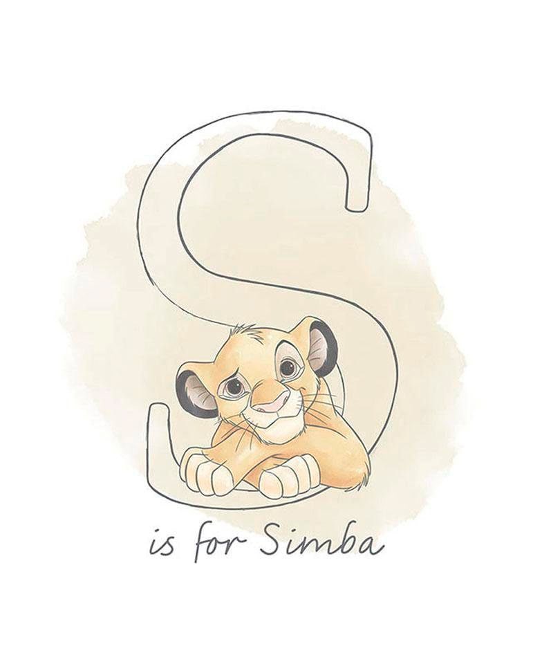 Komar Poster »S like Simba«, Disney, (1 St.), Kinderzimmer, Schlafzimmer, Wohnzimmer