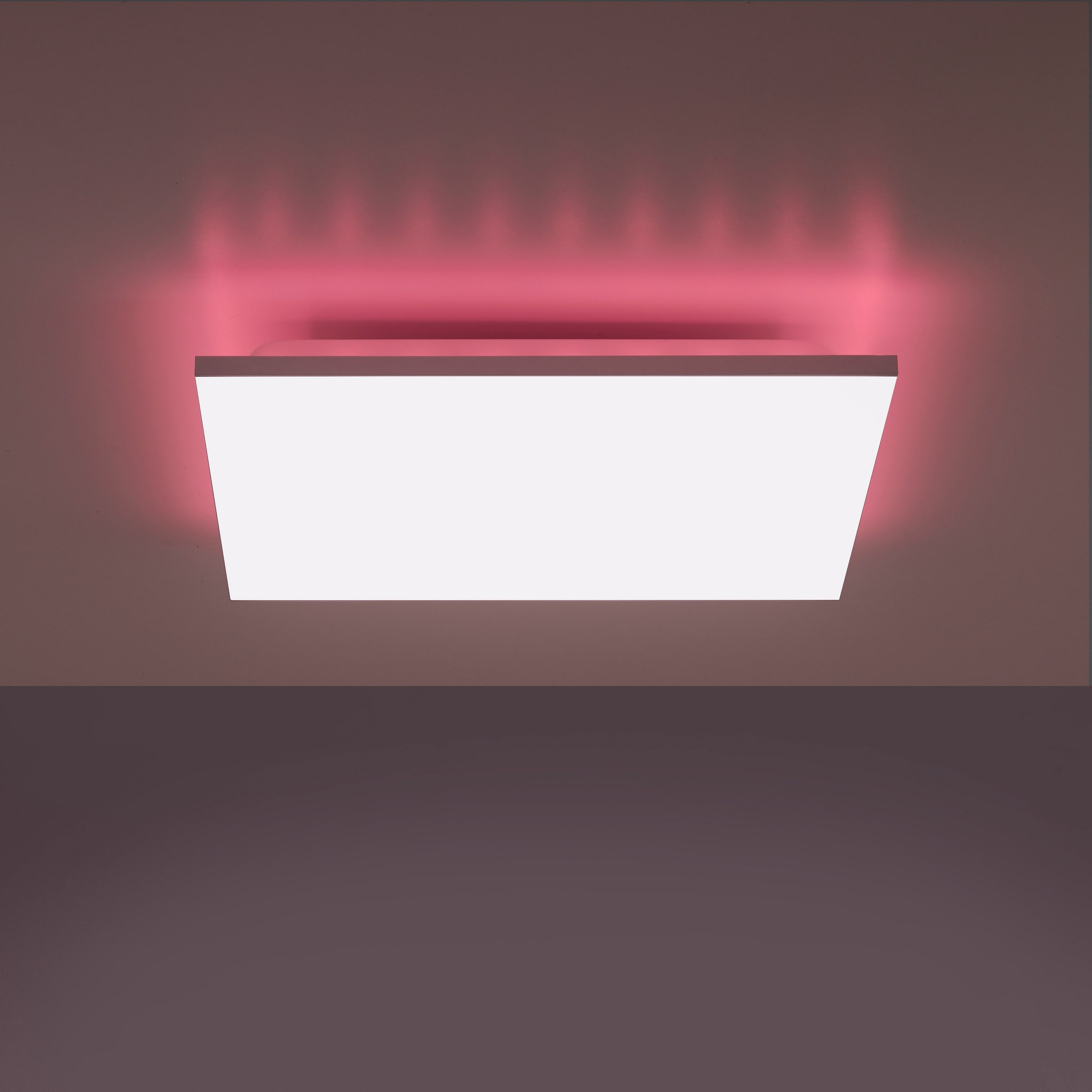 my home LED Deckenleuchte »Floki«, 2 flammig-flammig, rahmenlos, mit CCT 17W+1,8W Rainbow RGB, 45x45cm