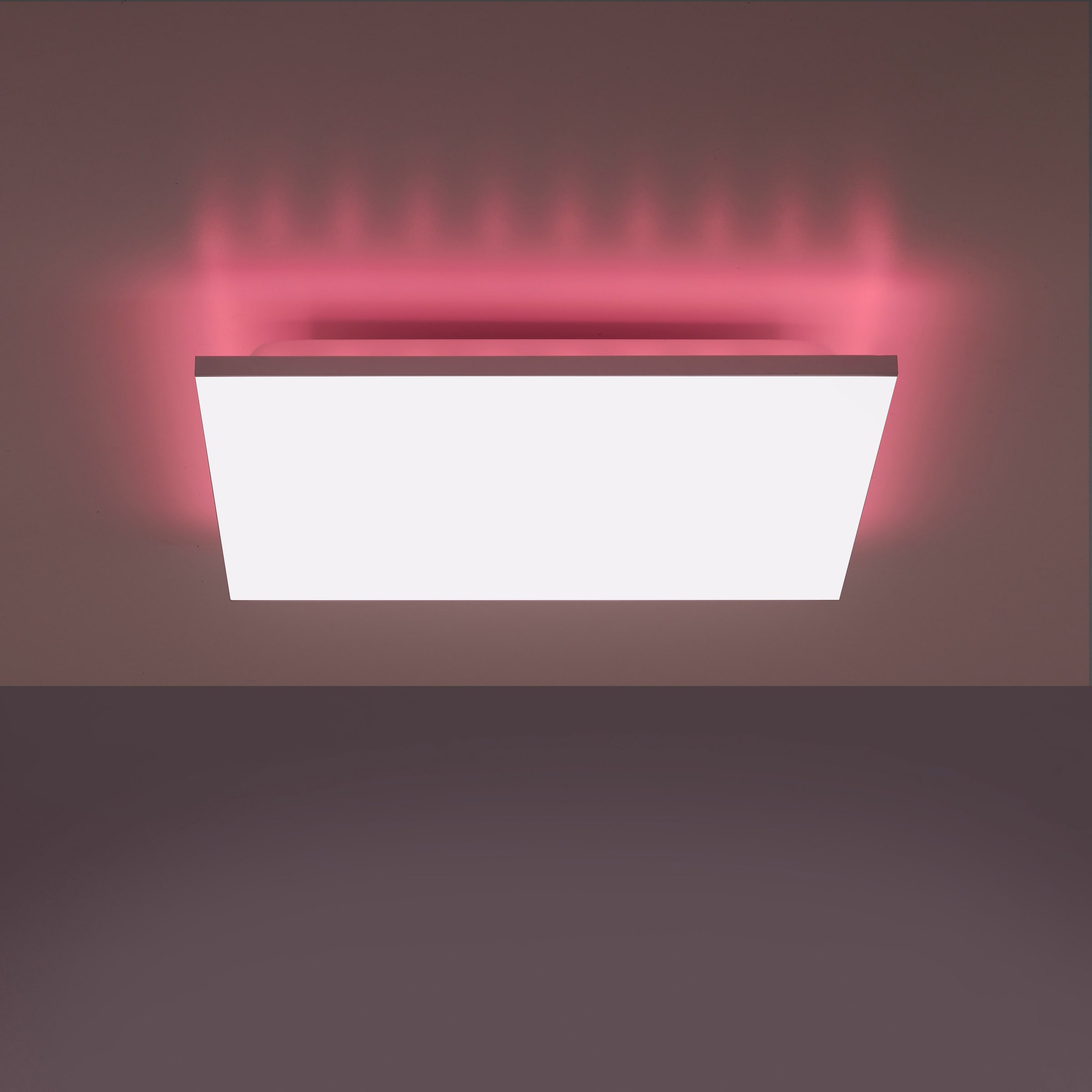 my home LED Deckenleuchte »Floki«, 2 flammig, Leuchtmittel LED-Modul | LED fest integriert, rahmenlos, mit CCT 17W+1,8W Rainbow RGB, 45x45cm