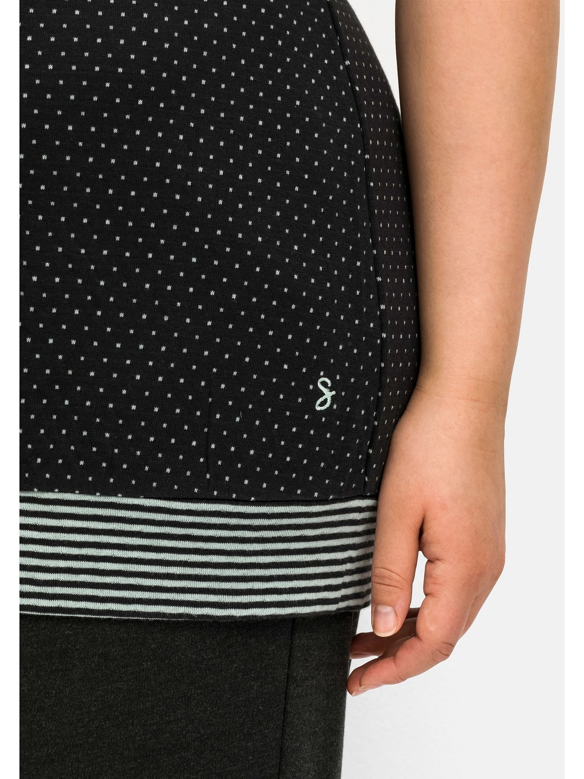 Sheego T-Shirt »Große aus Mustermix, | Baumwolle BAUR bestellen für im Größen«