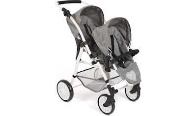 Puppen-Zwillingsbuggy »Twinny, Jeans Grey«