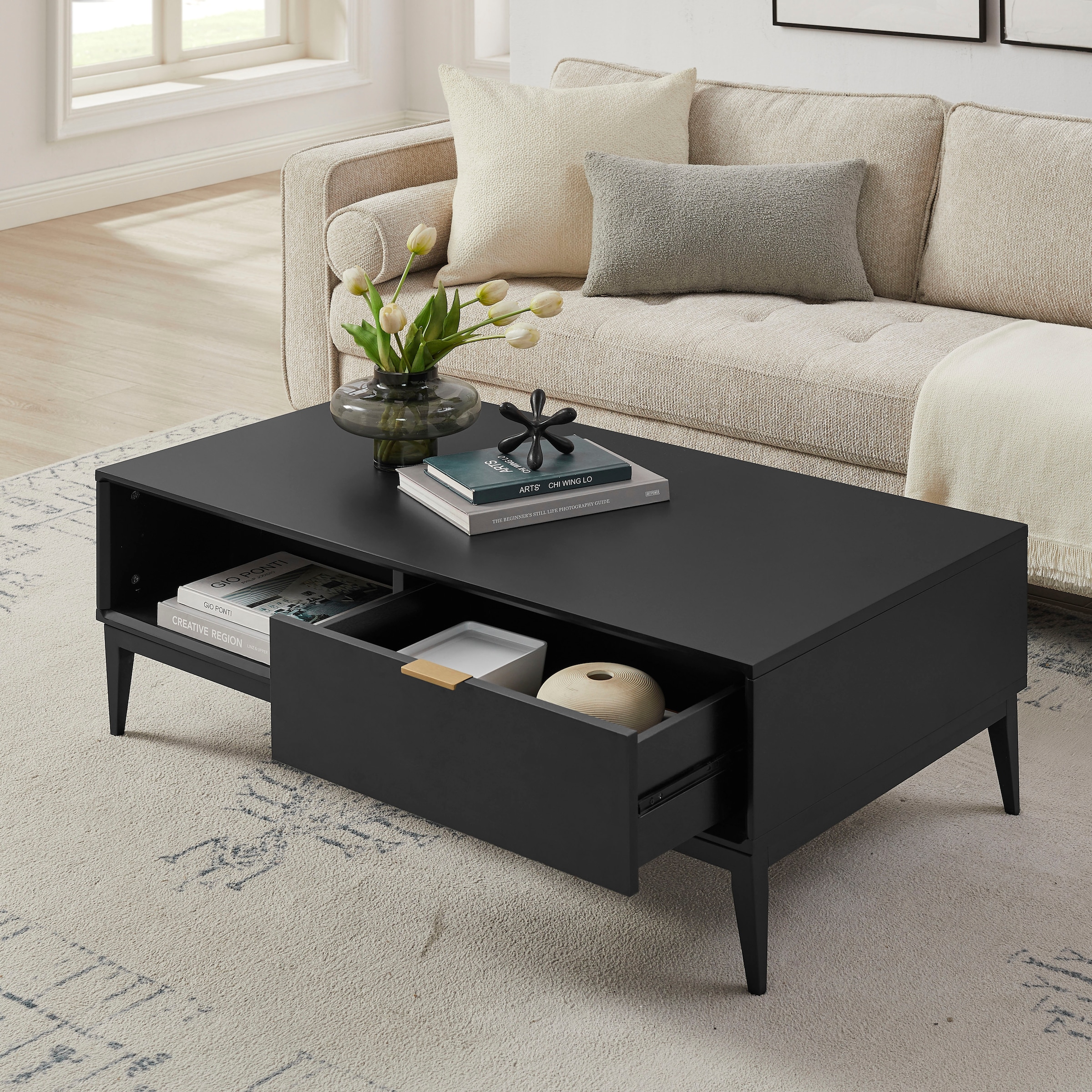 Leonique Couchtisch »Lavisha« Eisengestell und FSC-zertifiziertes Holz, Breite 110 cm