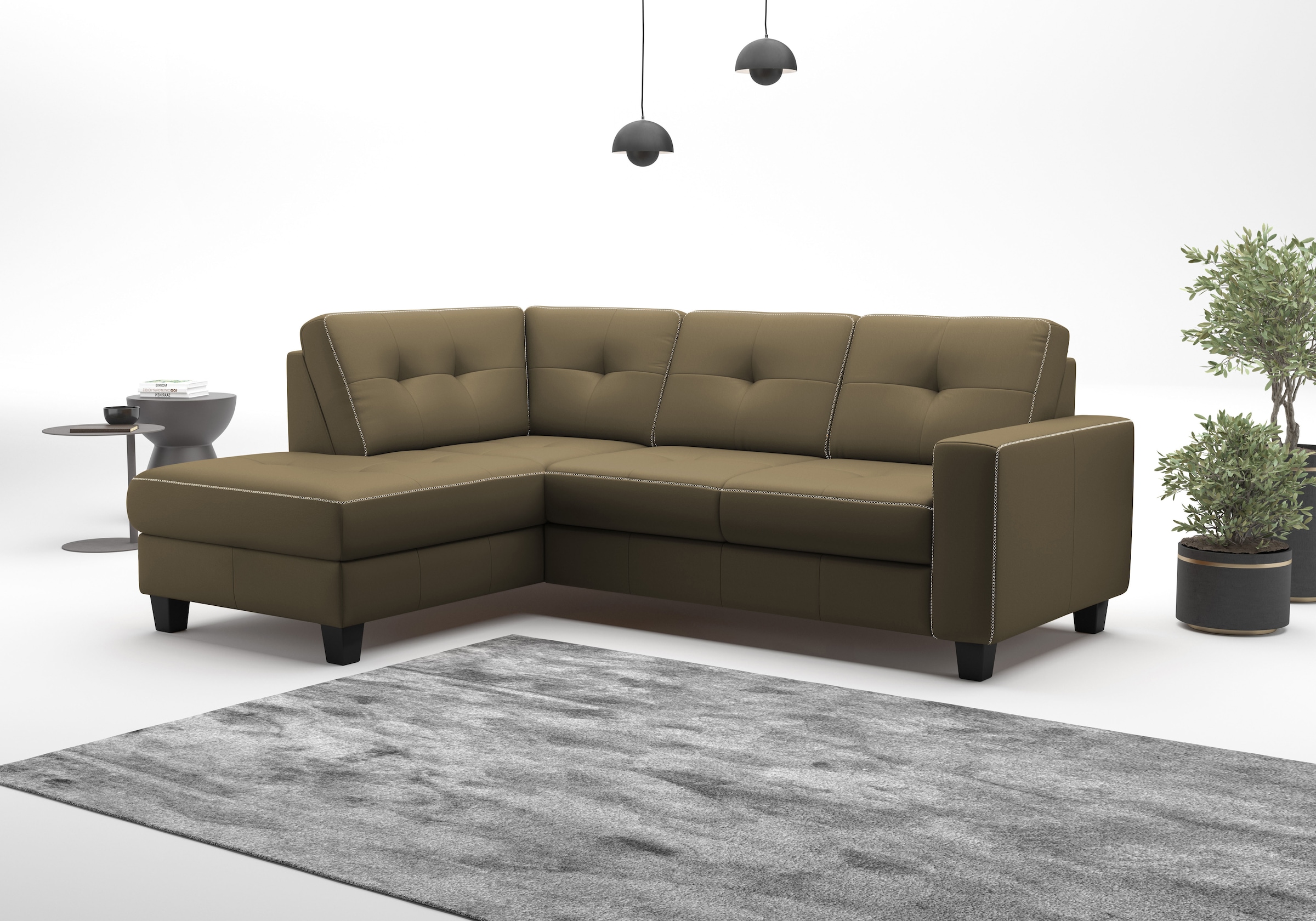 OTTO home Ecksofa "Varese" wahlweise mit Schlaffunktion und Bettkasten