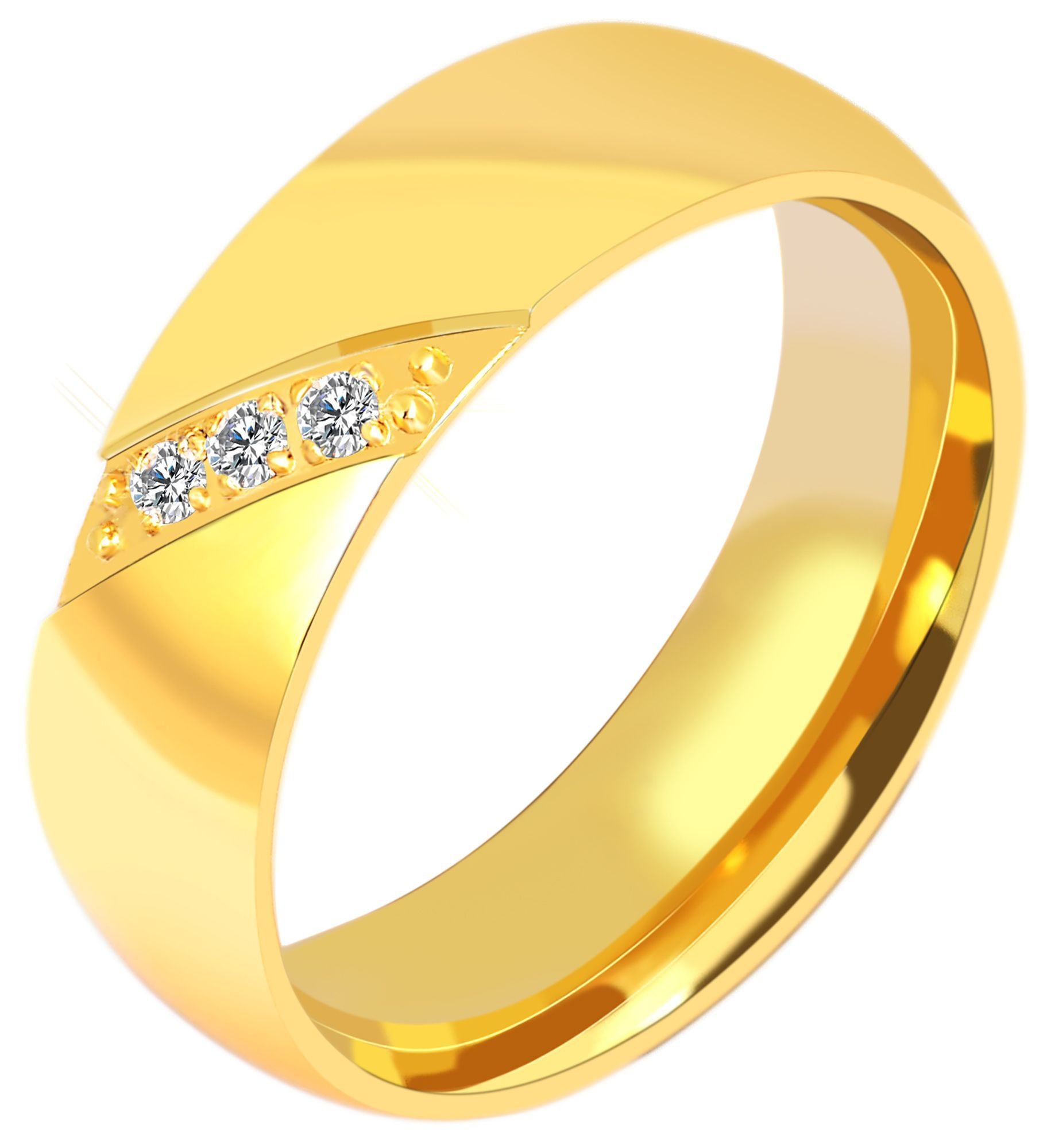 Fingerring ADELIA´S "Damen Ring aus Edelstahl mit Strass Steinchen" Gr. 58, gold, Fingerringe, Damen, 58, Edelstahl, Fingerring 10