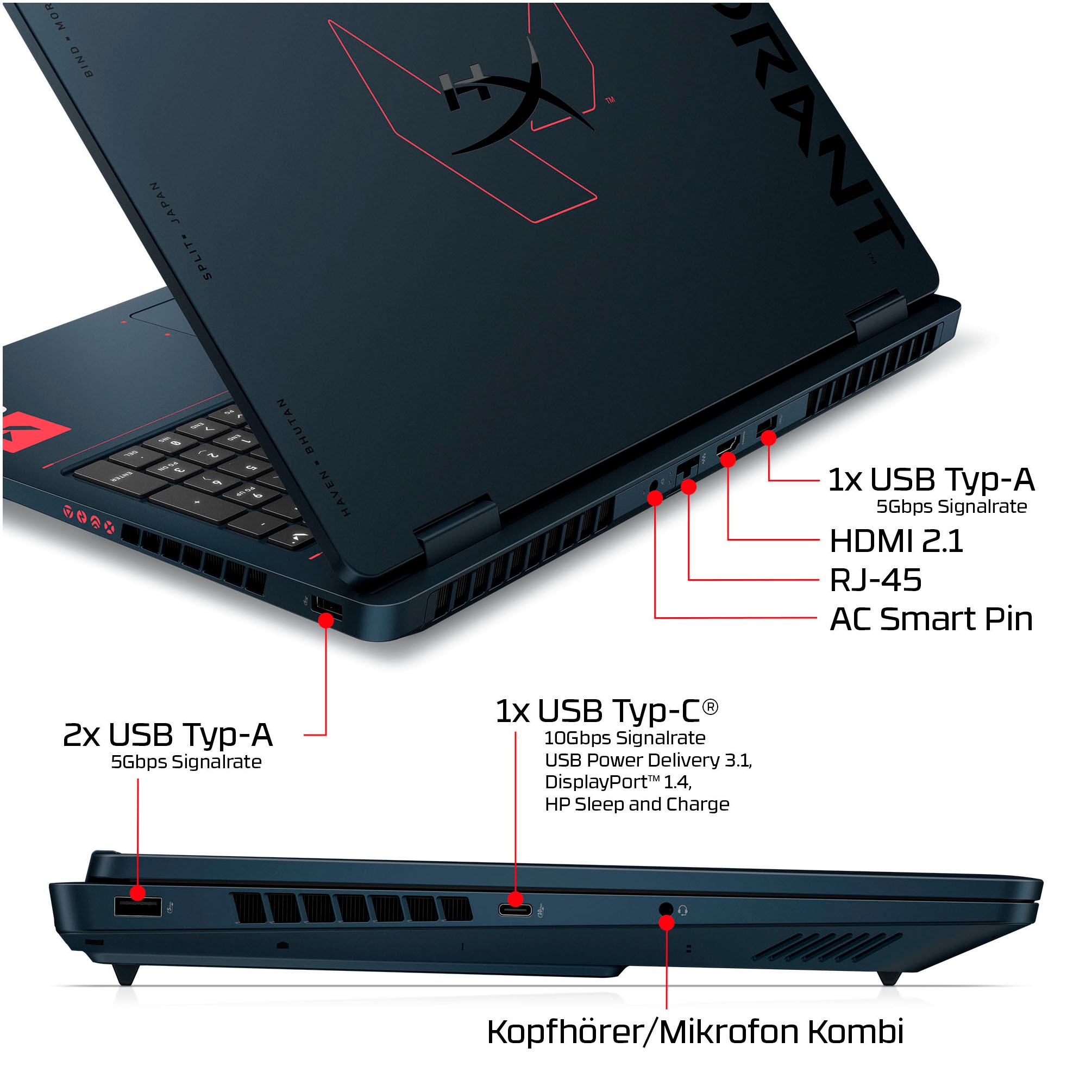 HP Gaming-Notebook »16-ap1099ng« 40,6 cm / 16 ″ AMD Ryzen 9 GeForce RTX 5070 1.000 GB SSD