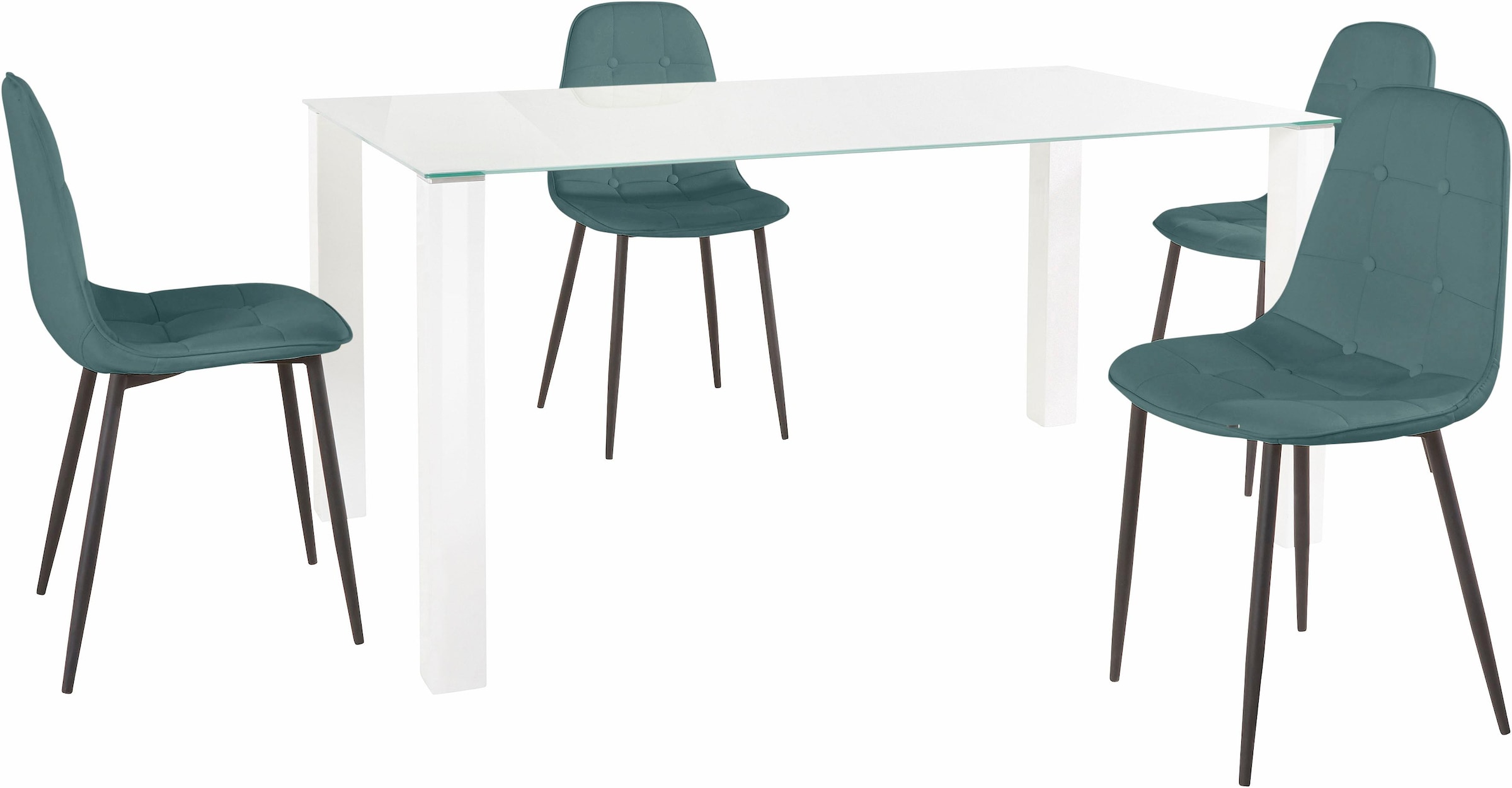 INOSIGN Essgruppe, (Set, 5 tlg.), mit Glastisch, Breite 160 cm