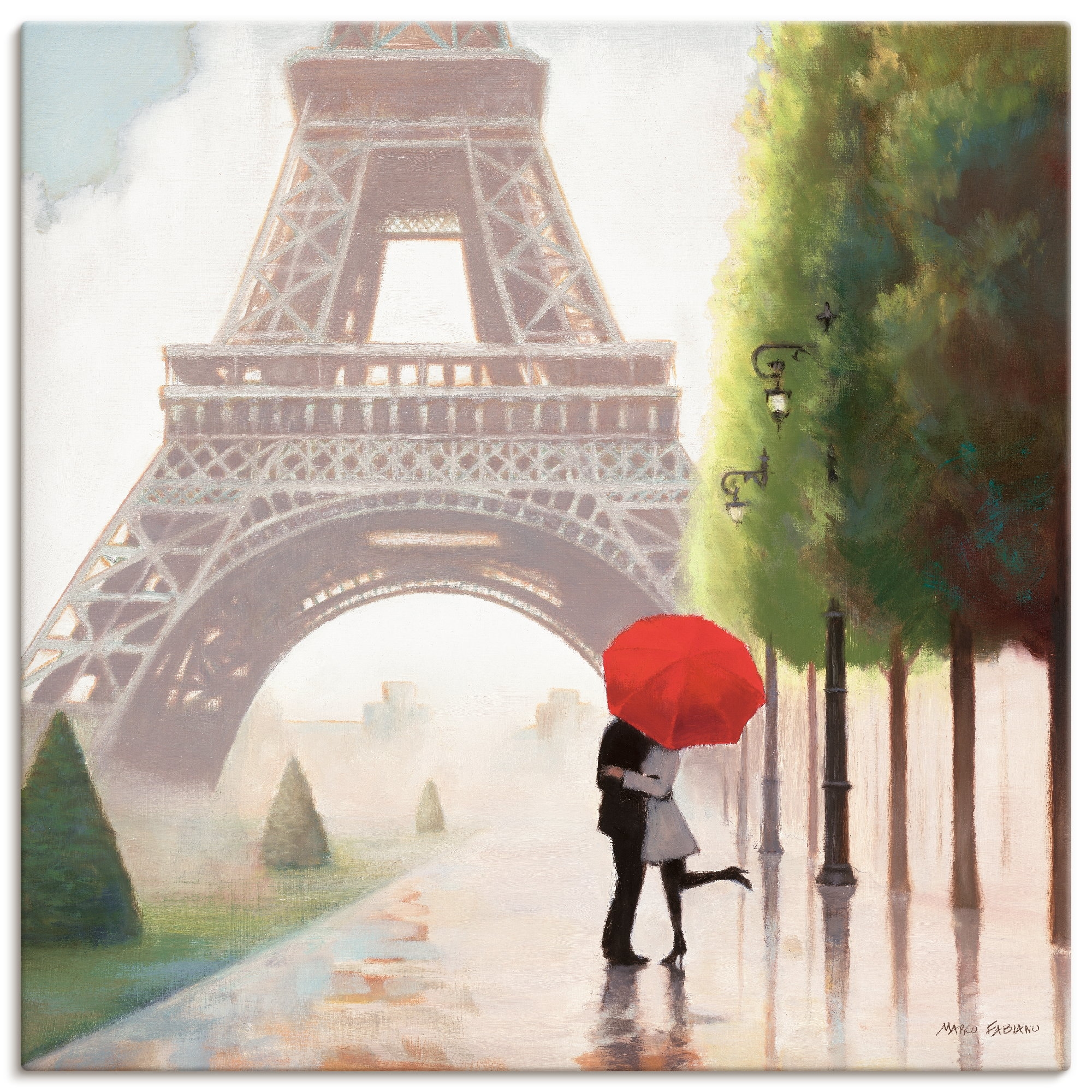 Artland Wandbild »Paris Romanze versch. Wandaufkleber St.), BAUR | in II«, als oder (1 Größen kaufen Gebäude, Leinwandbild, Poster