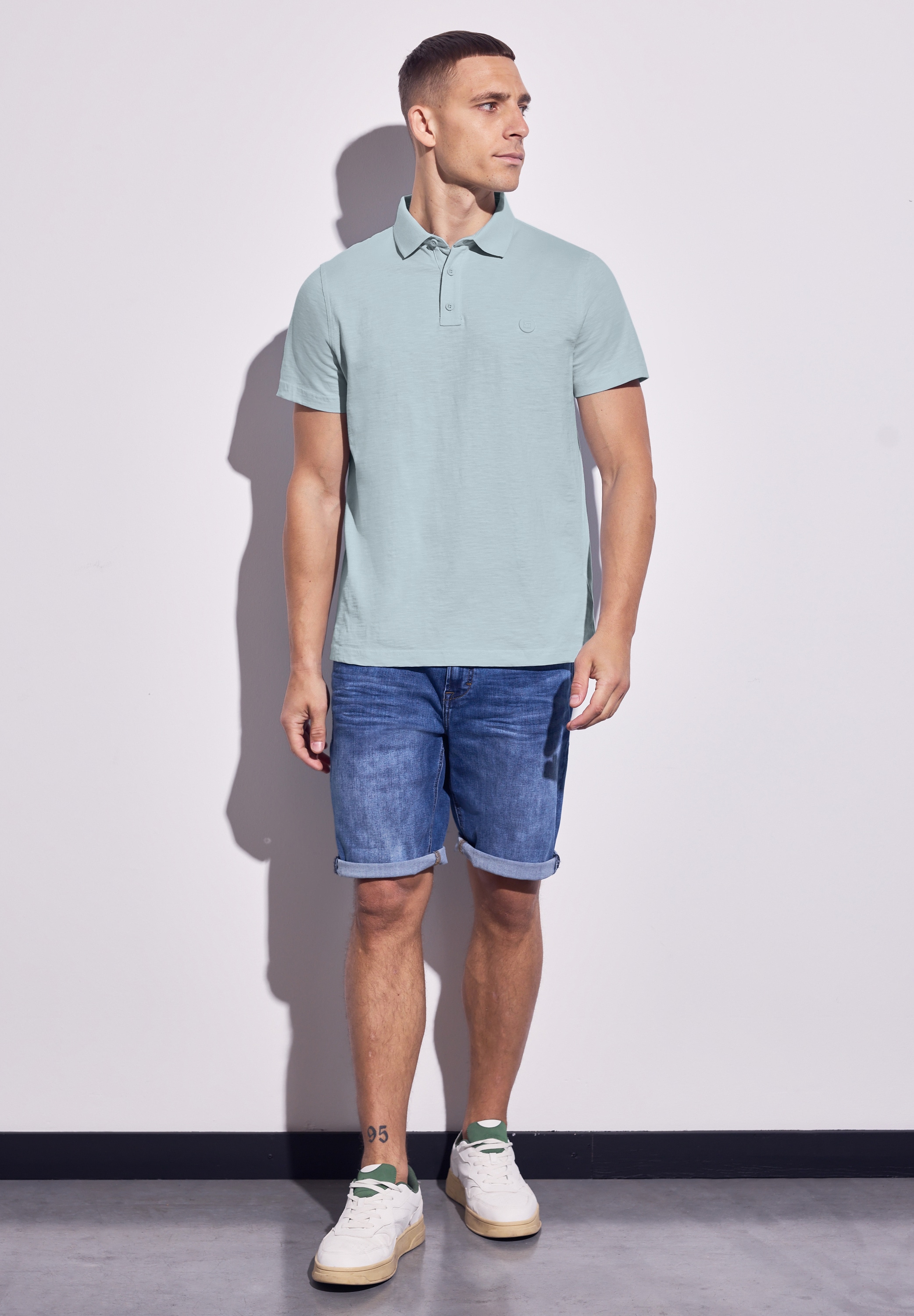 STREET ONE MEN Poloshirt, aus reiner Baumwolle