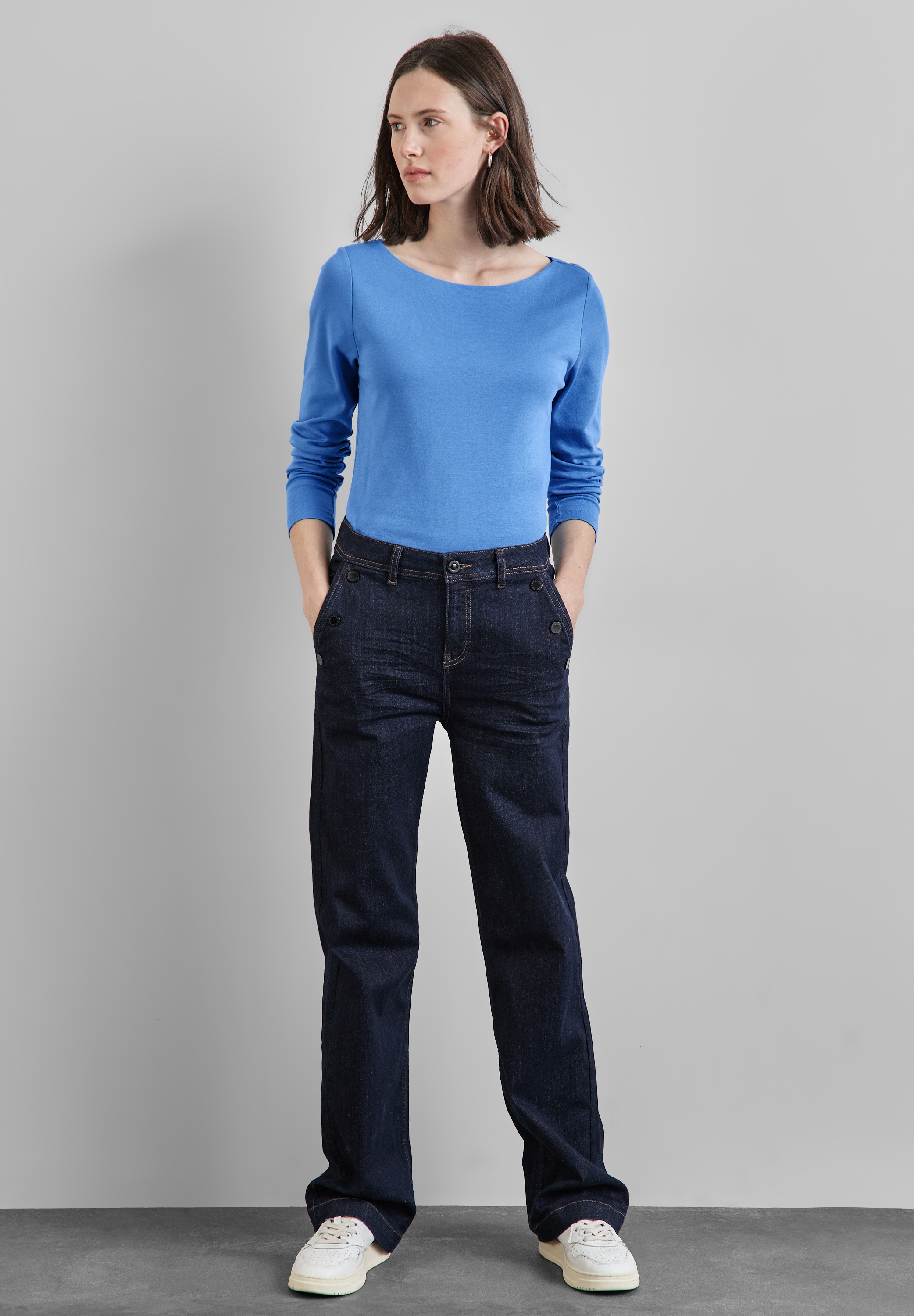 STREET ONE Langarmshirt, mit U-Boot-Ausschnitt
